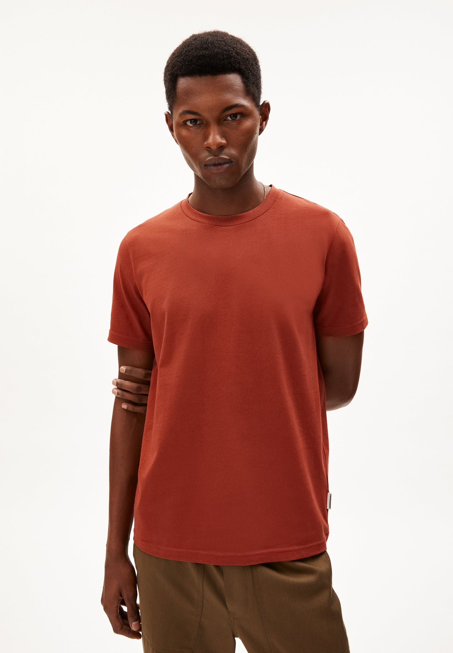 T-shirt en coton bio | rouge "jaames dark amber"
