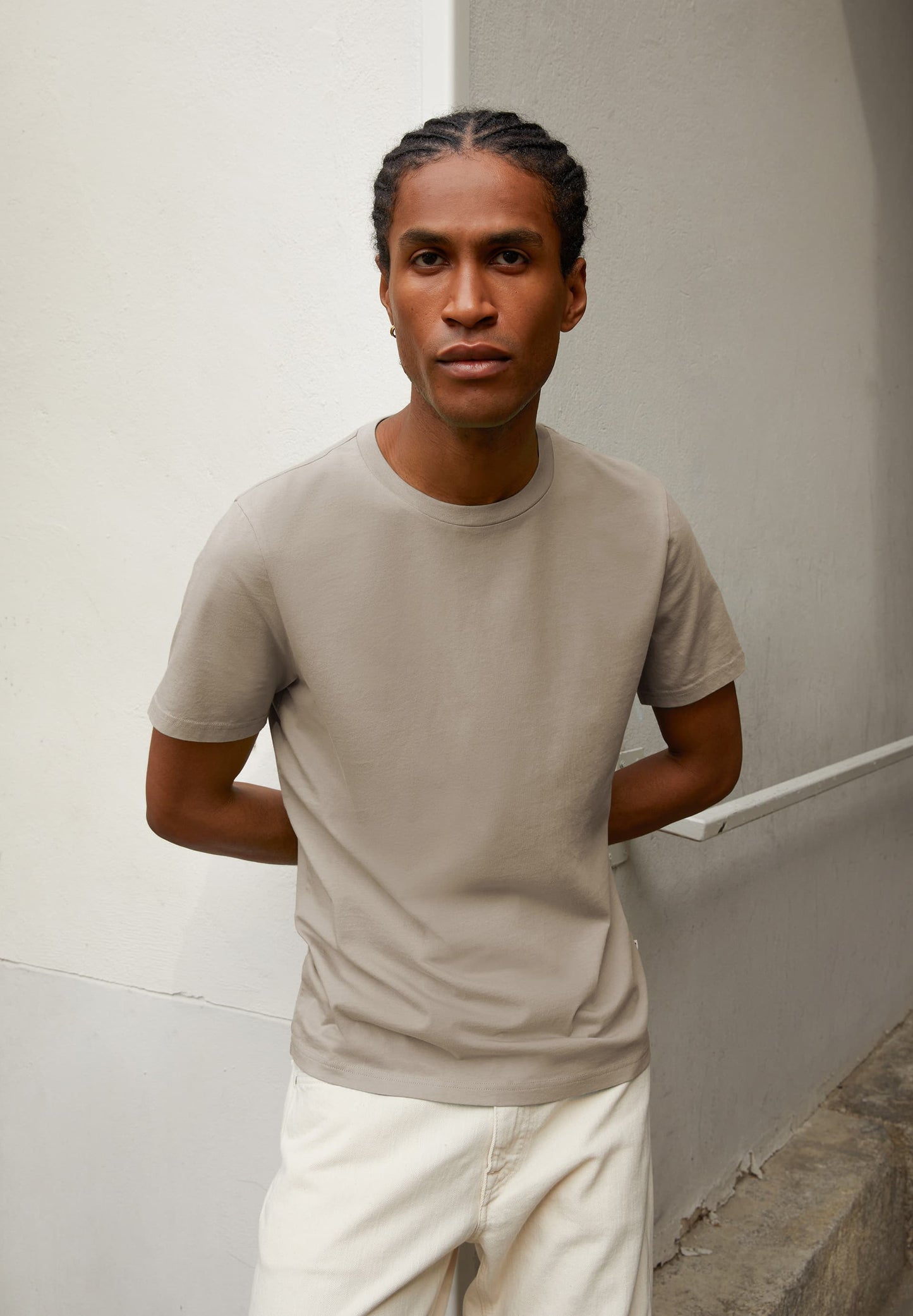 T-shirt en coton bio | Marron "jaames sand stone"