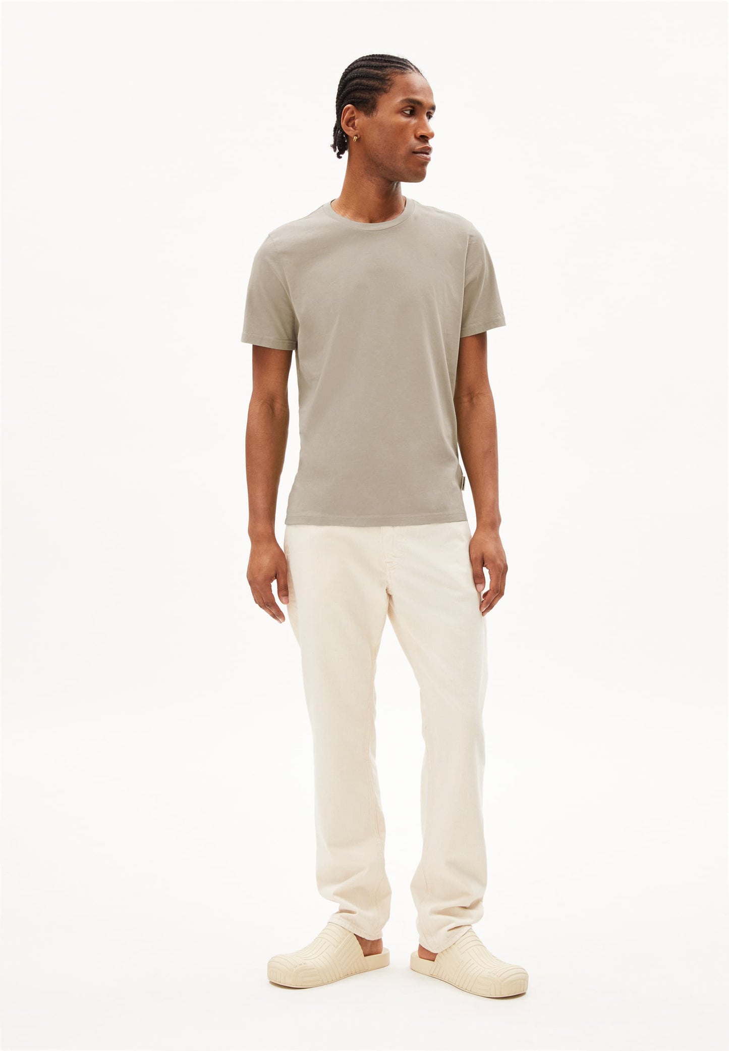 T-shirt en coton bio | Marron "jaames sand stone"
