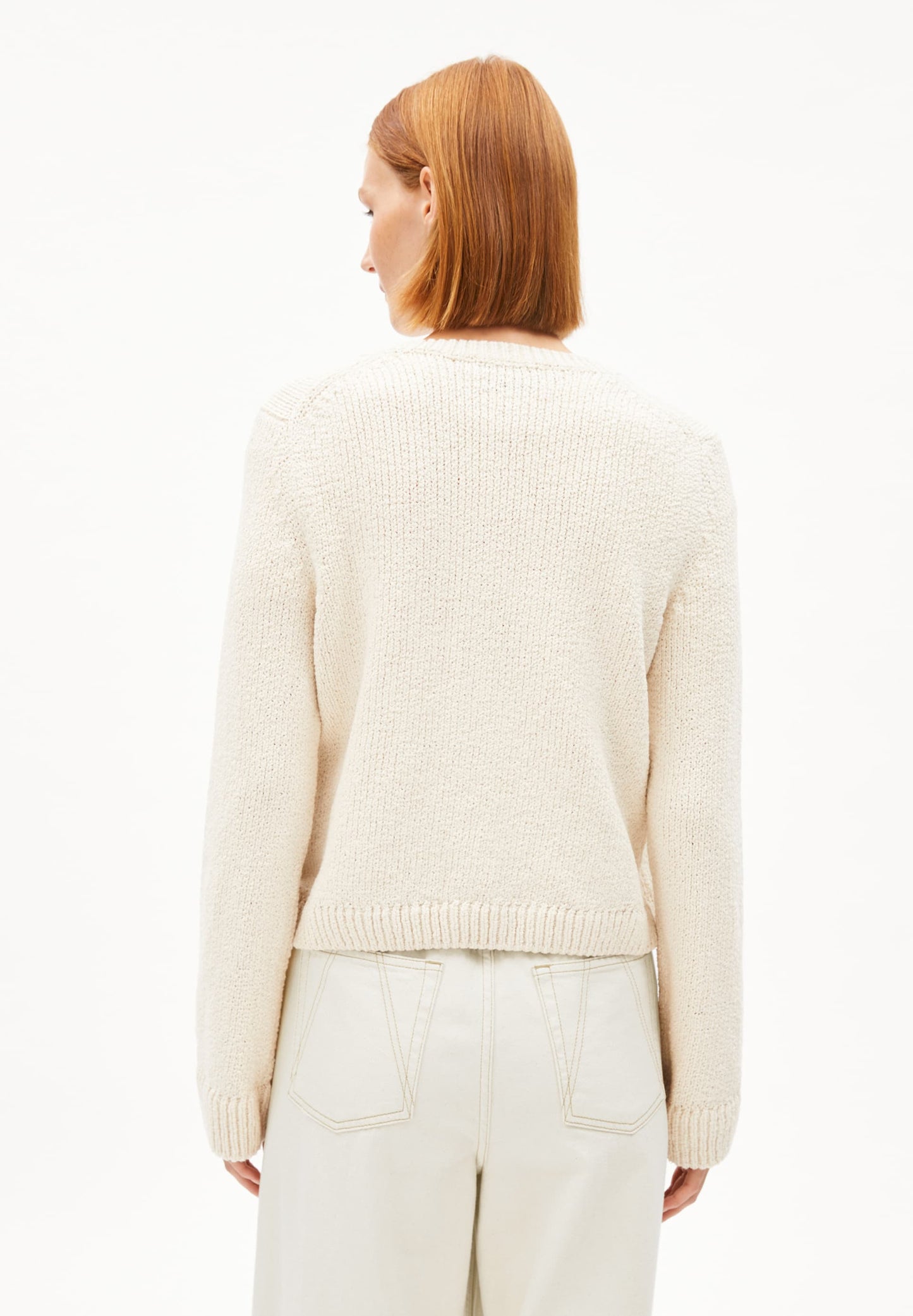Gilet maille en coton bio | beige "jamiraa - oatmilk"