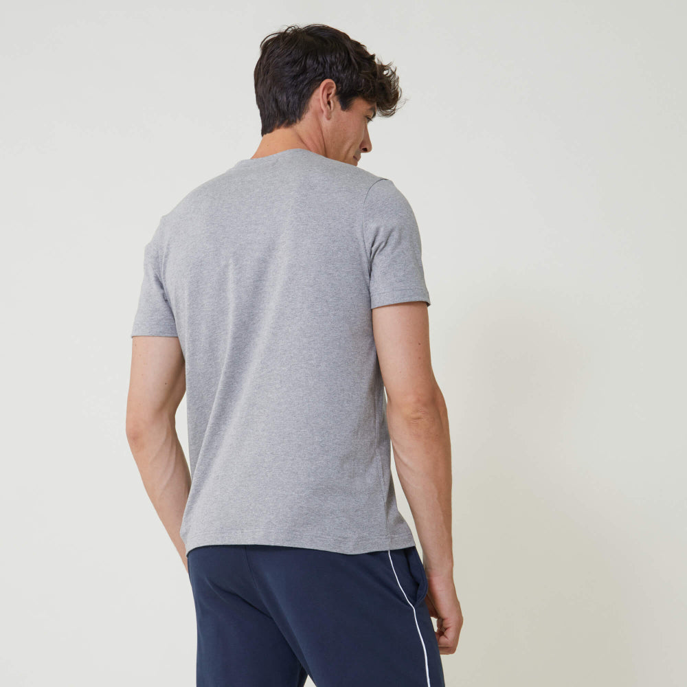 T-shirt gris en coton bio - jean plus - gris chine