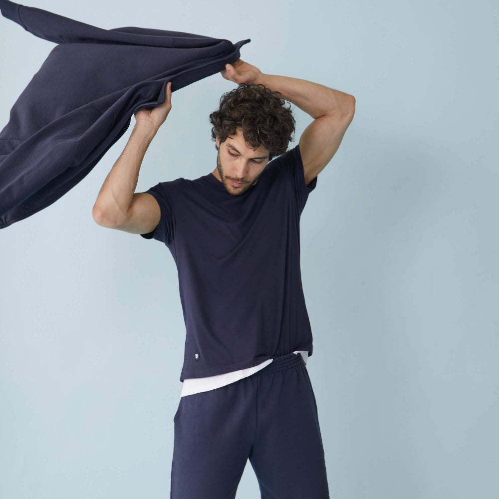 T-shirt made in France en coton bio | marine "jean plus"