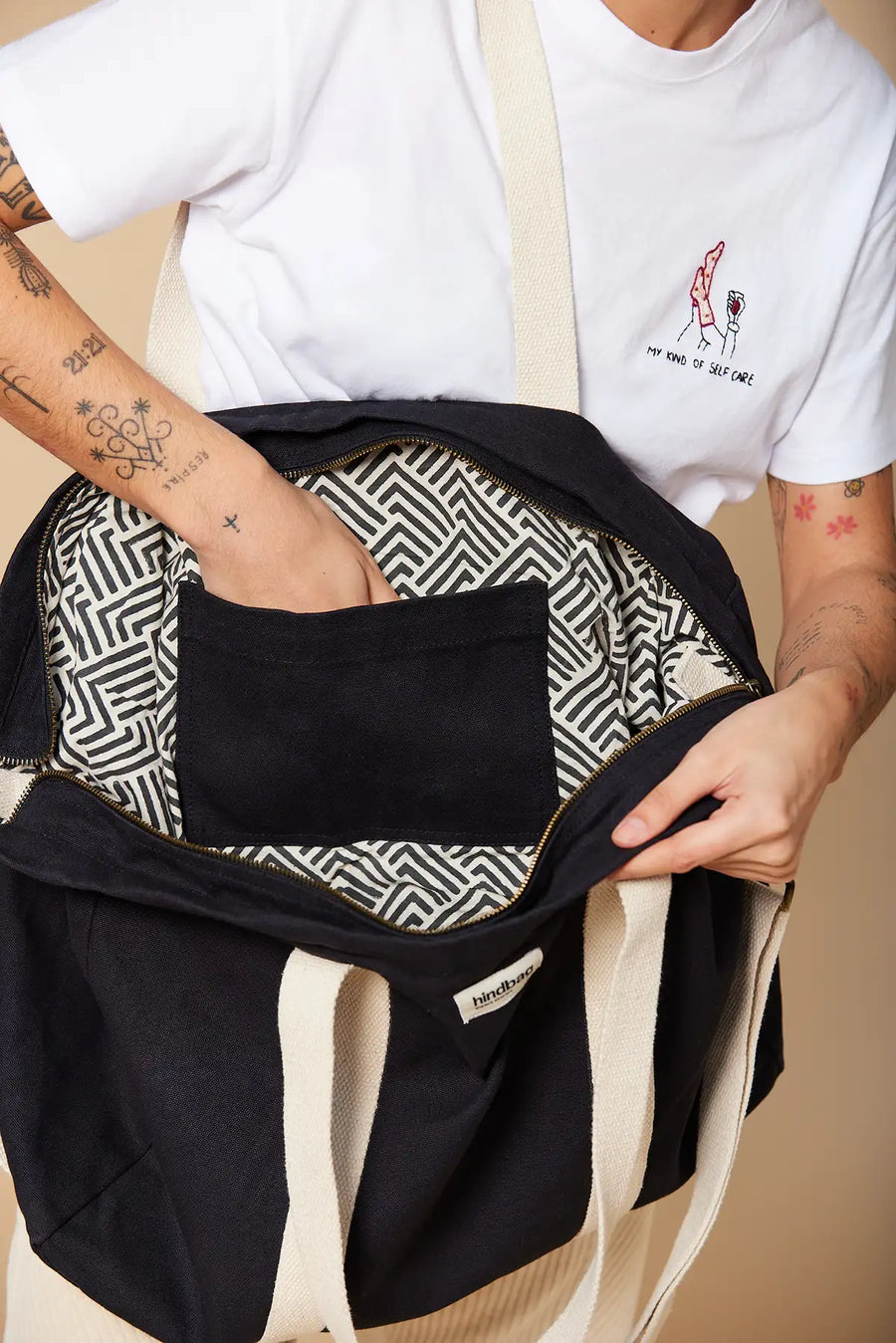Sac de voyage en coton bio | noir "jean noir"