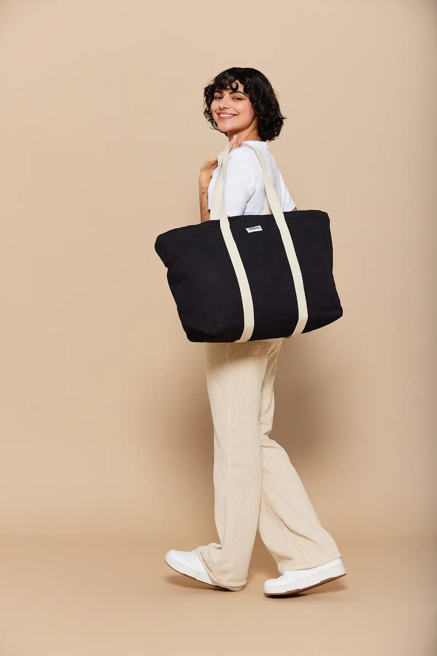 Sac de voyage en coton bio | noir "jean noir"