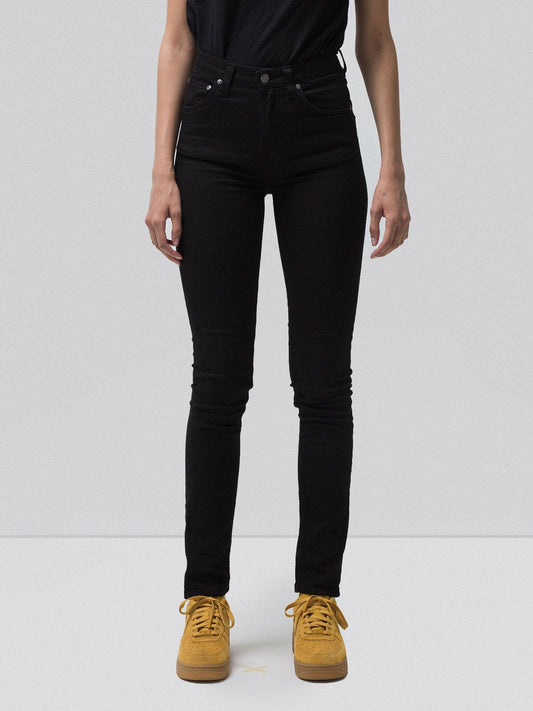 Jean skinny taille haute noir coton bio - Hightop Tilde Raven black
