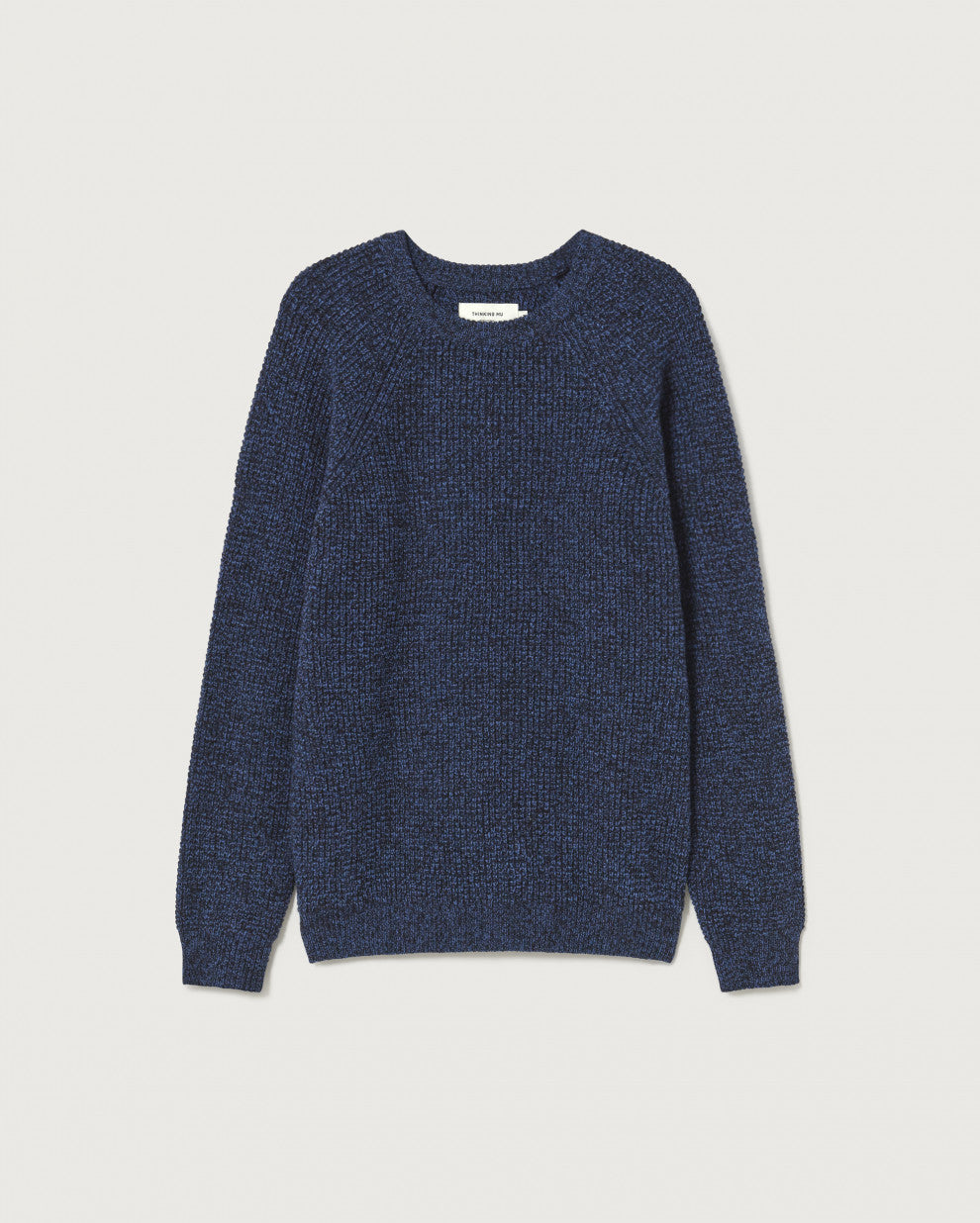 Pull col rond marine en laine certifiée - anteros navy