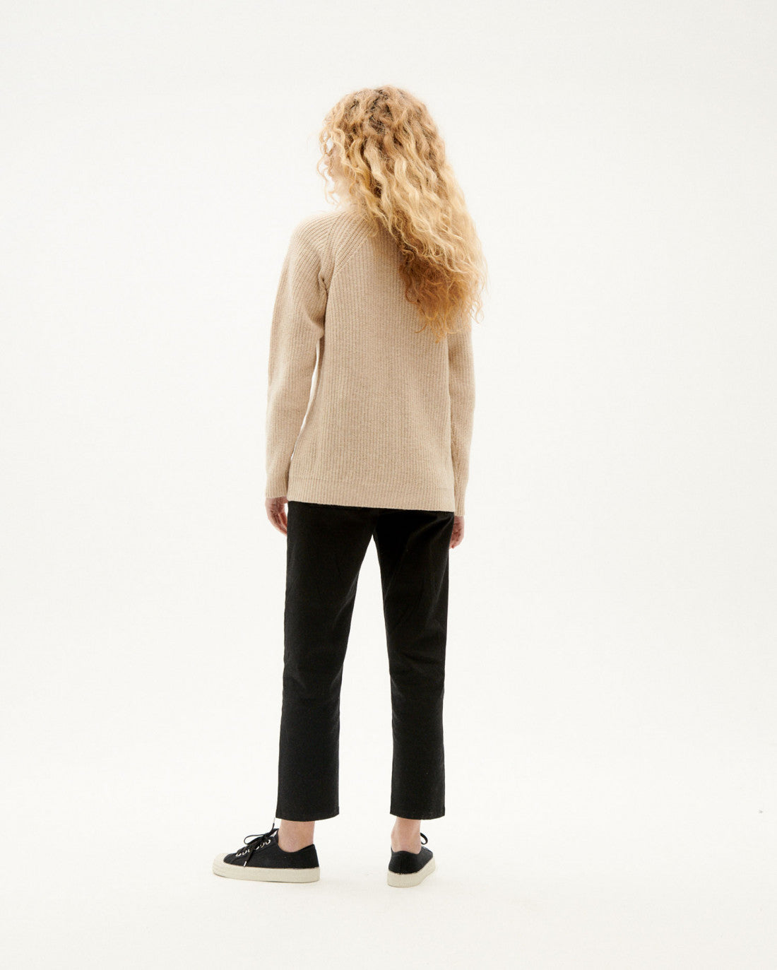 Pull col roulé beige en laine certifiée - matilda beige