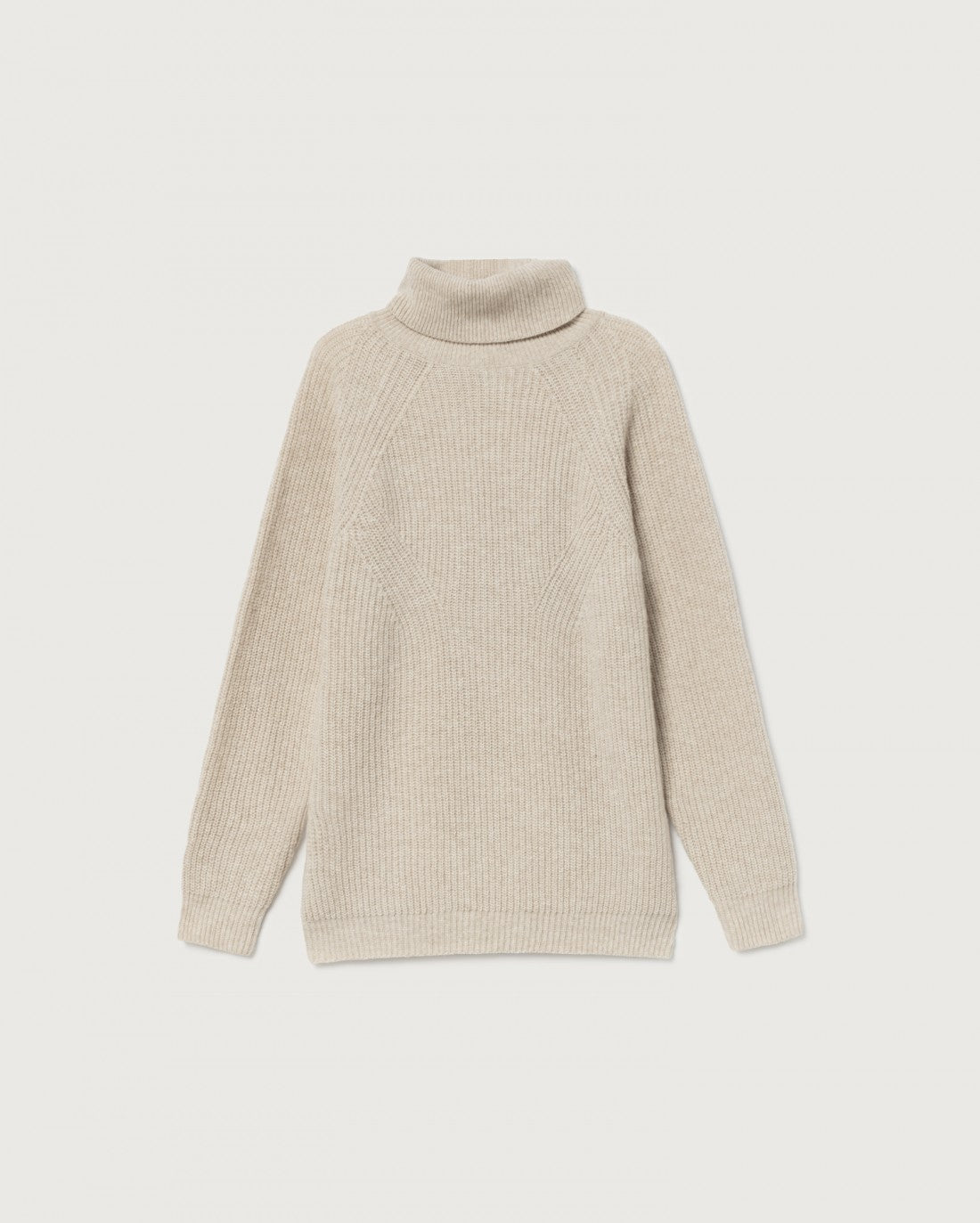 Pull col roulé beige en laine certifiée - matilda beige