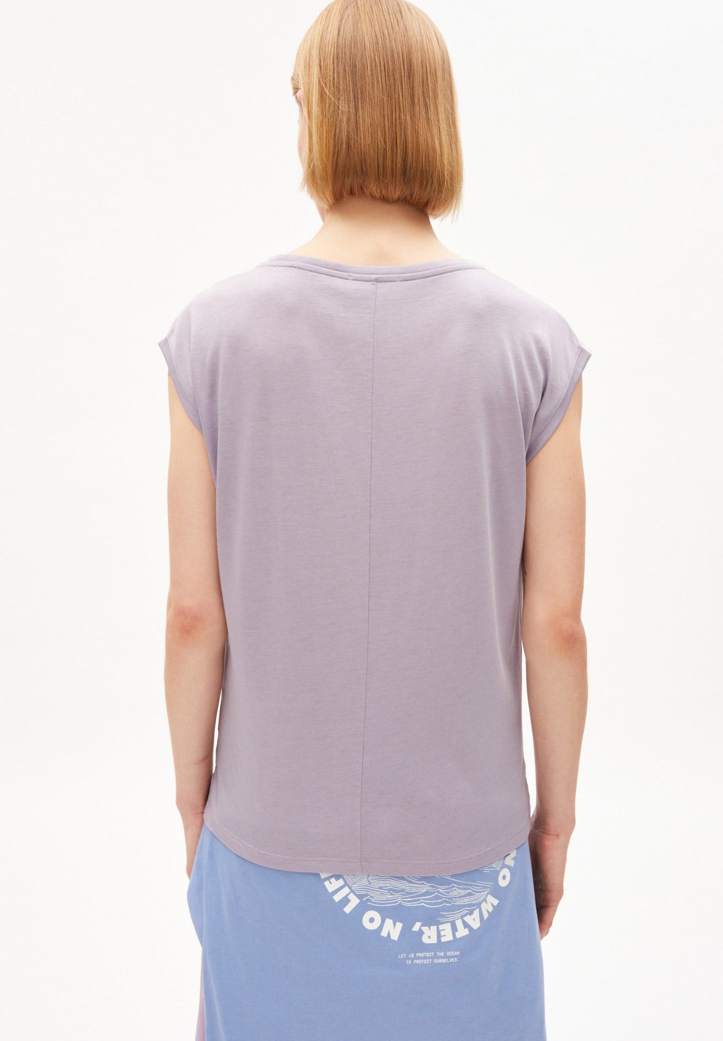 T-shirt lilas en tencel et coton bio - jilaa purple noise