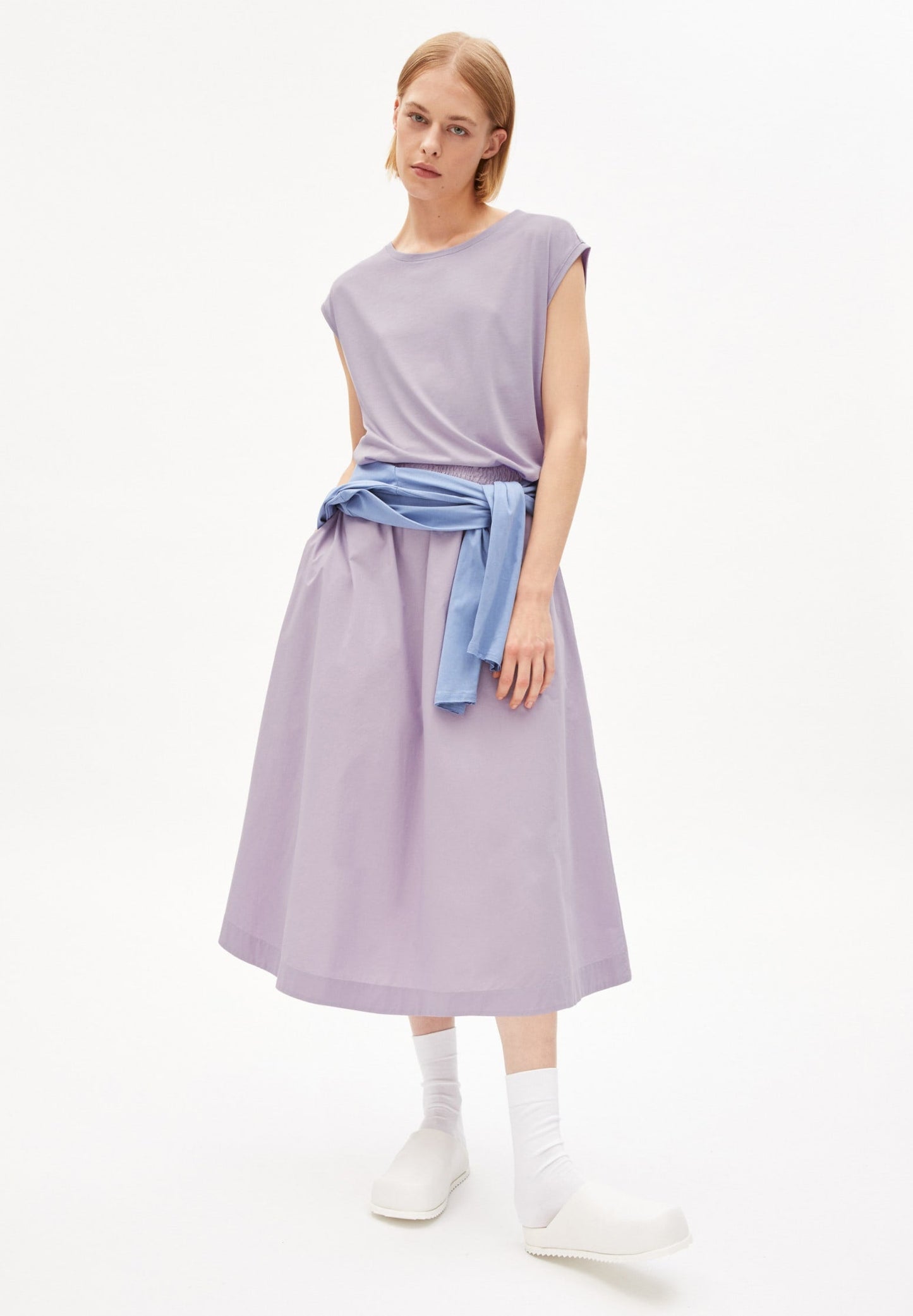 T-shirt lilas en tencel et coton bio - jilaa purple noise