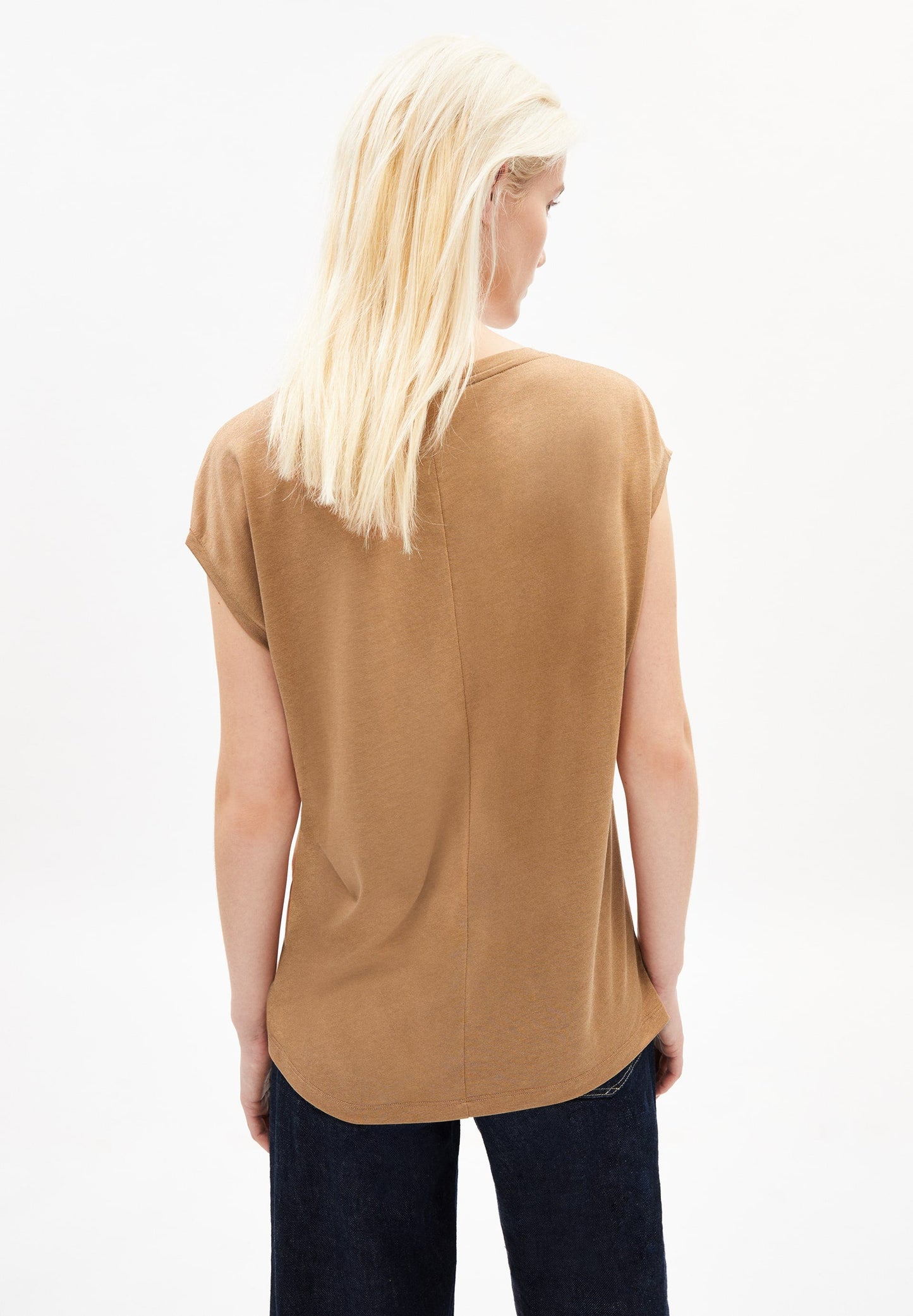 T-shirt ample camel en tencel - jilaa