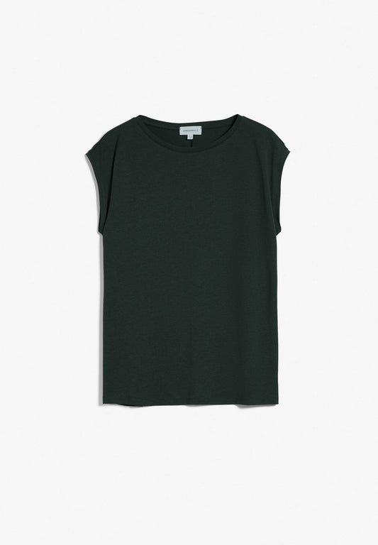 T-shirt léger vert foret en tencel et coton bio - Jilaa vintage green