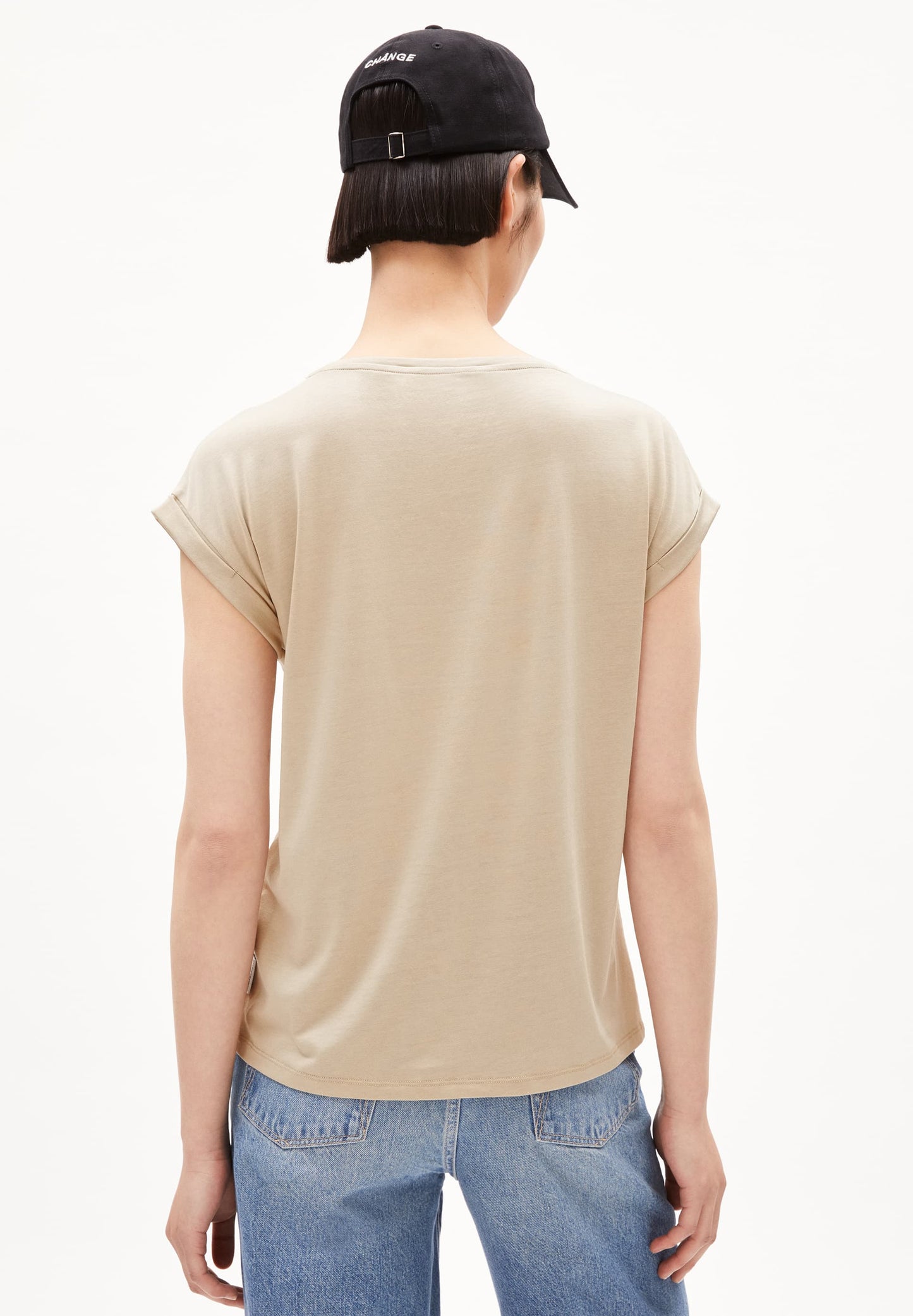 T-shirt en tencel et coton bio | beige "jilaana gravel"