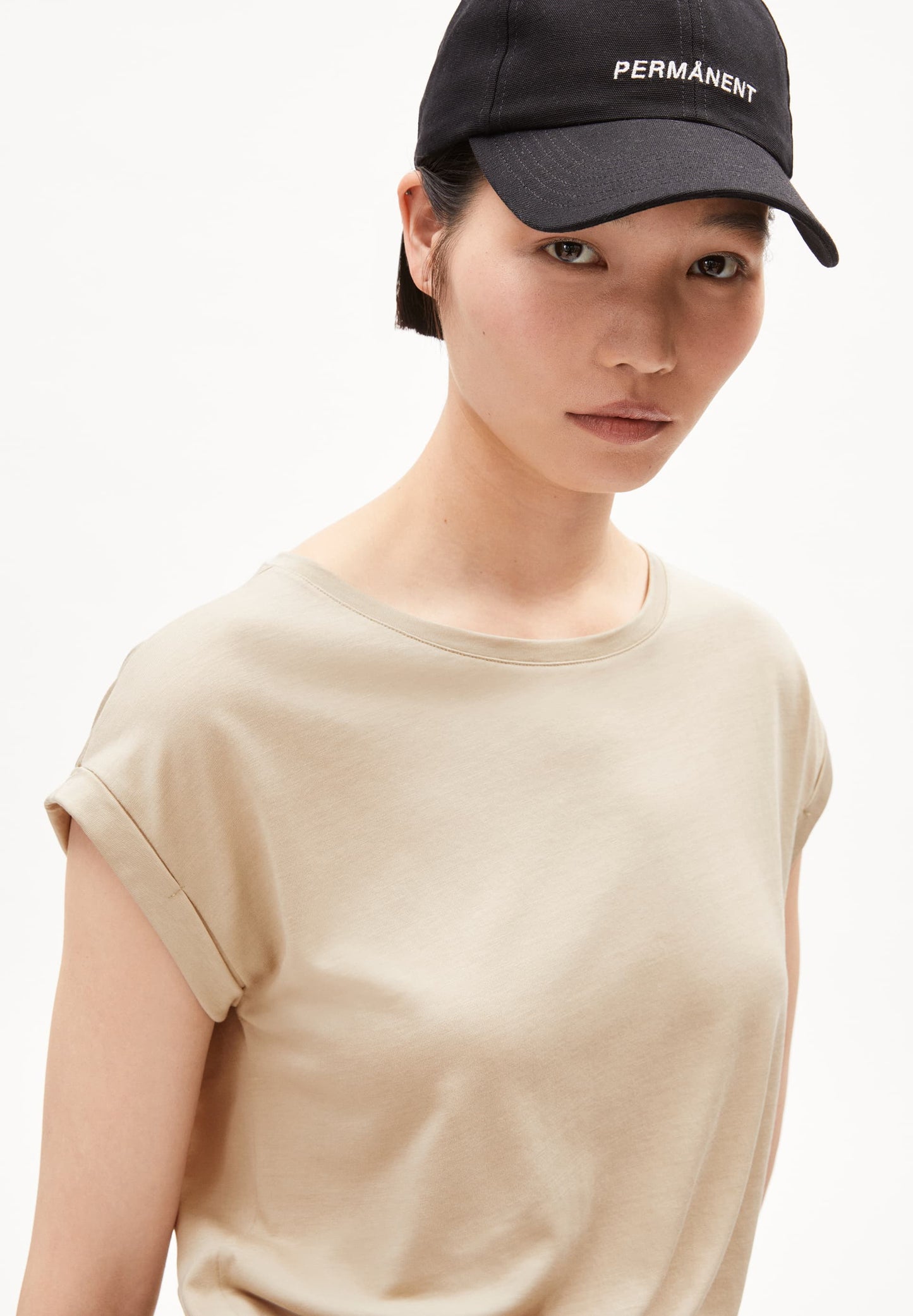 T-shirt en tencel et coton bio | beige "jilaana gravel"