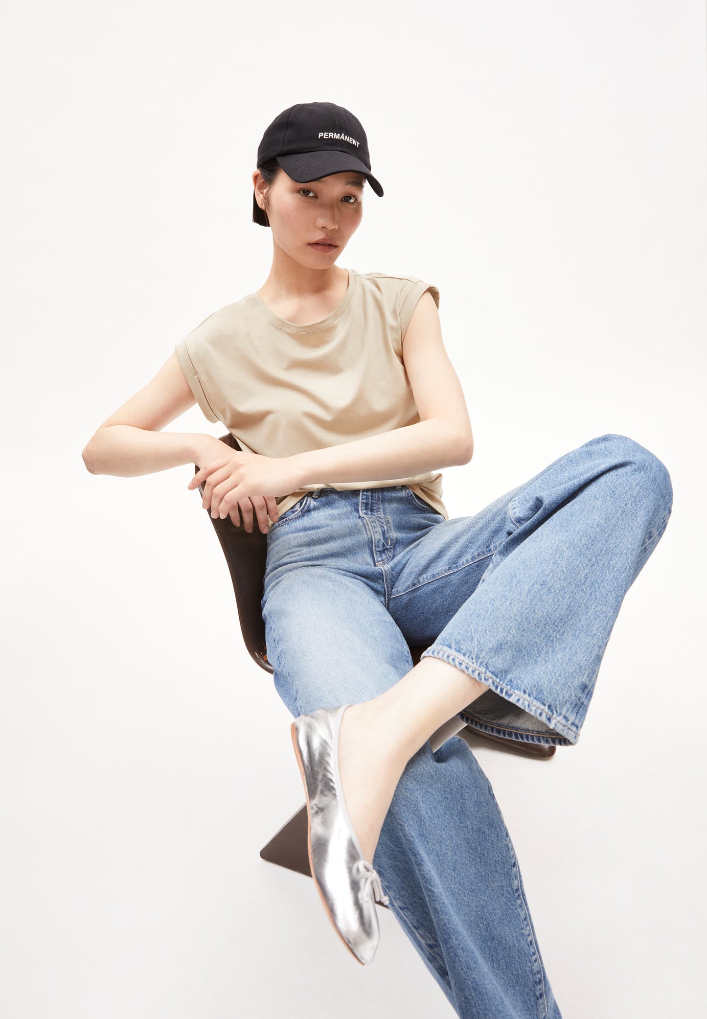 T-shirt en tencel et coton bio | beige "jilaana gravel"