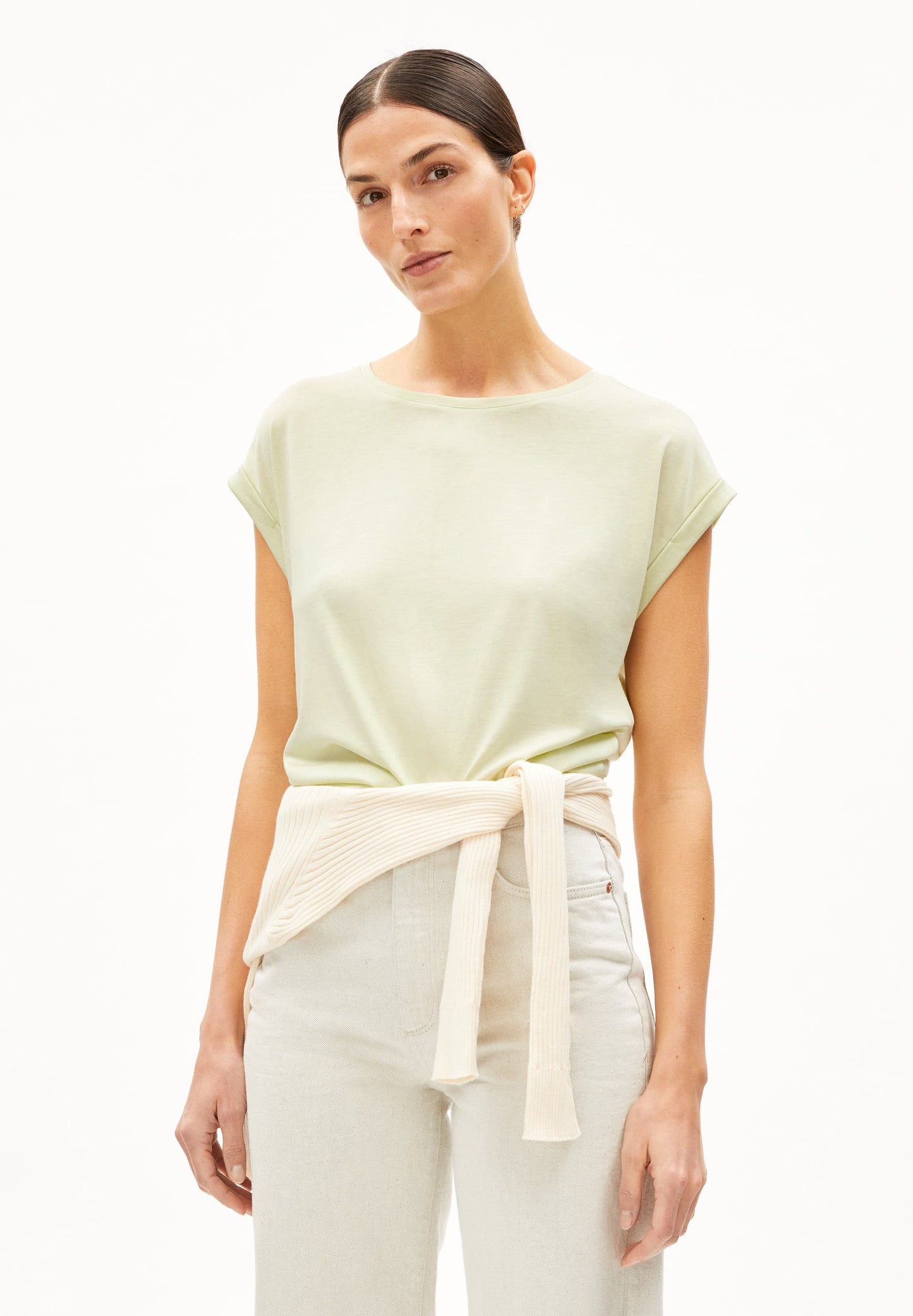 T-shirt en tencel et coton bio | vert "jilaana pastel green"