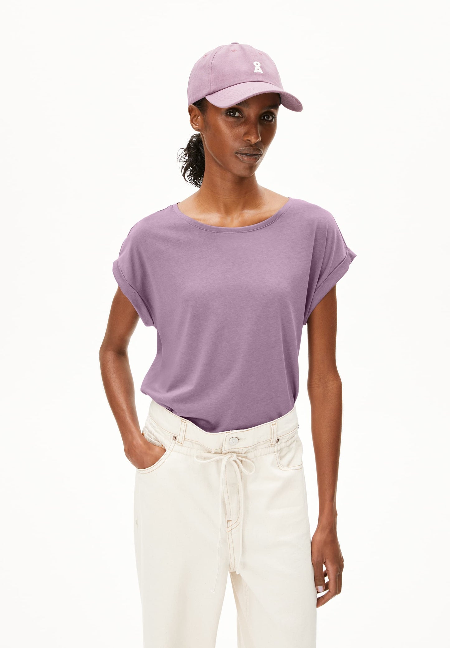 T-shirt en coton biologique | orange "Jilaana - sunset sky"