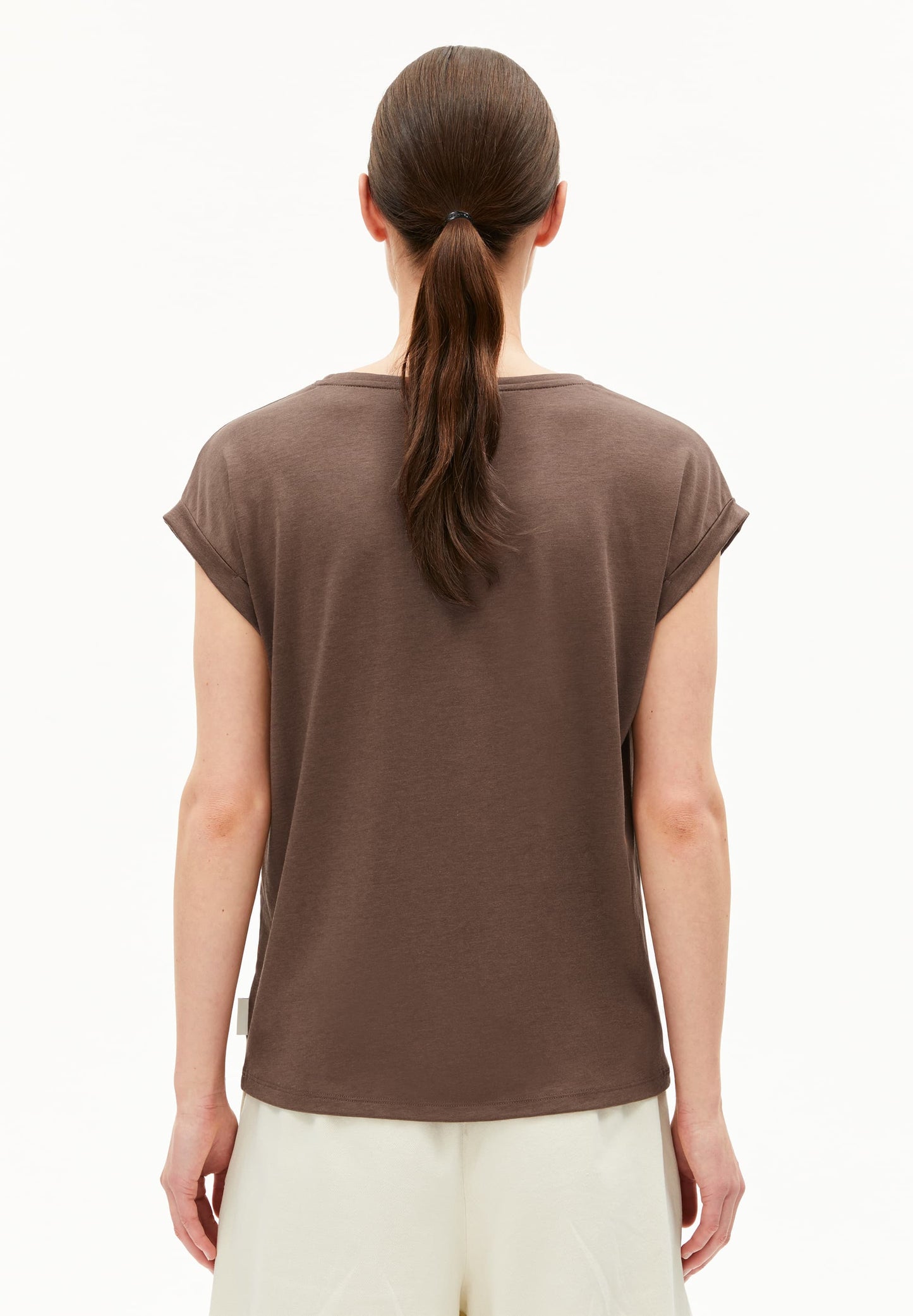 T-shirt en tencel et coton bio | marron "jilaana - toasty tan"