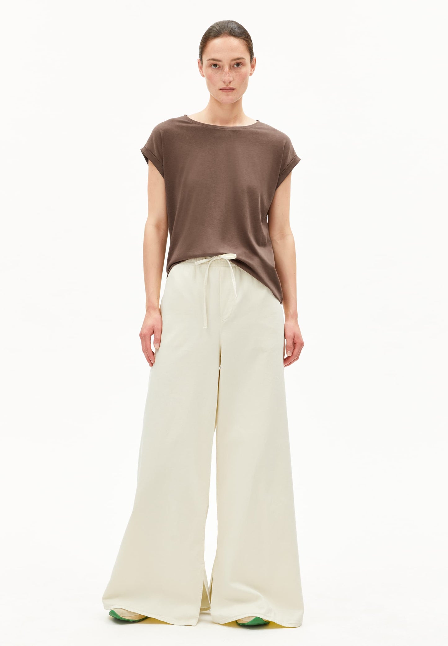 T-shirt en tencel et coton bio | marron "jilaana - toasty tan"