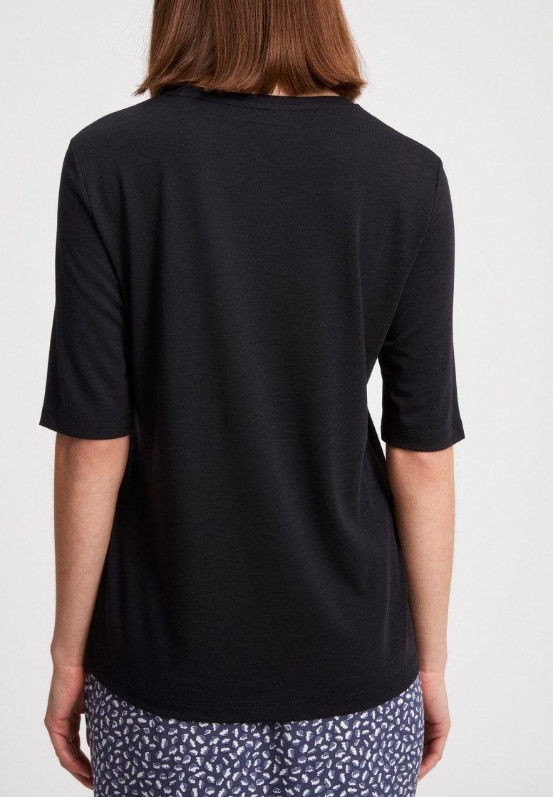 T-shirt ample noir en tencel et coton bio - JILARAA