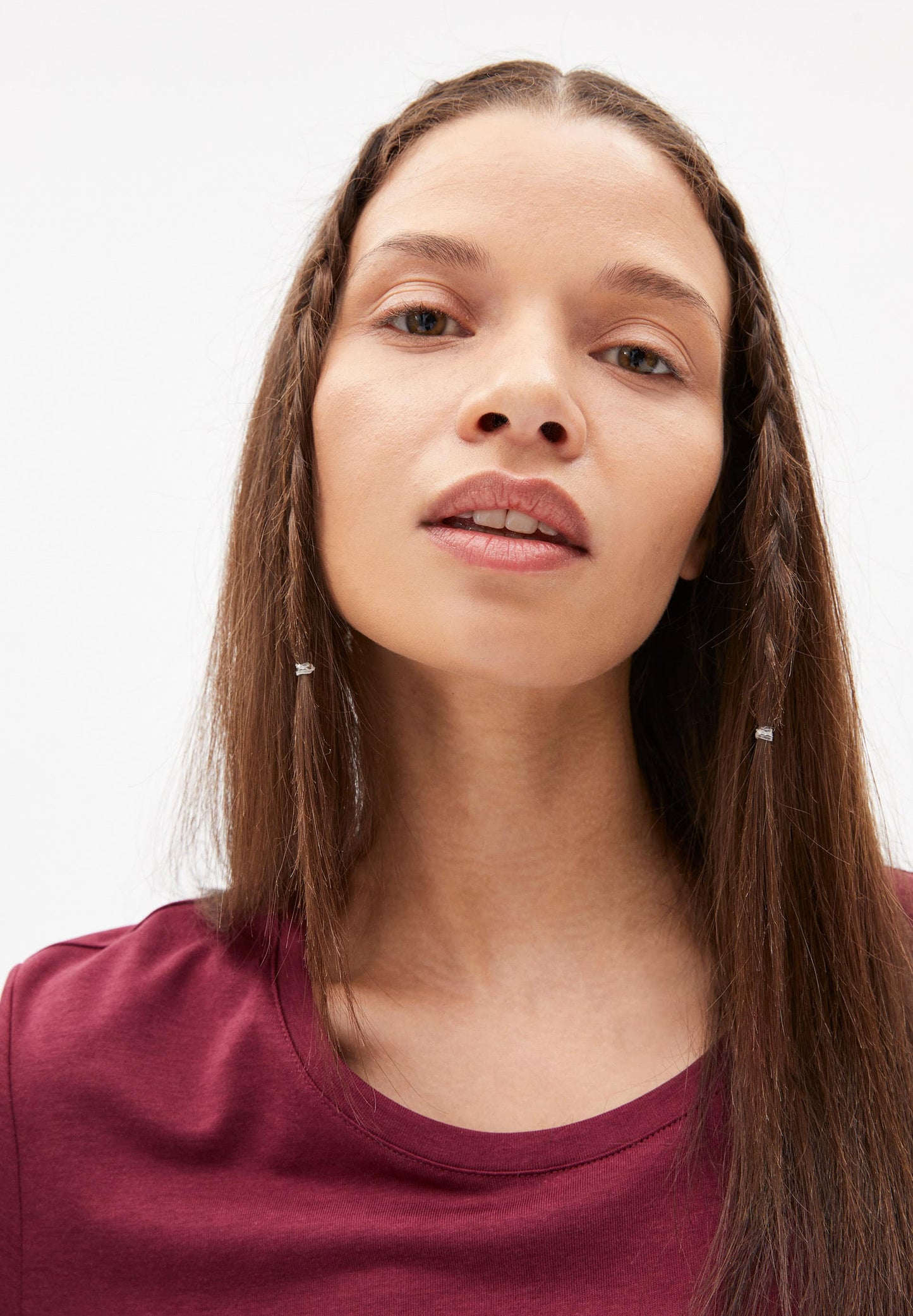 T-shirt ample rouge en tencel et coton bio - JILARAA ruby red