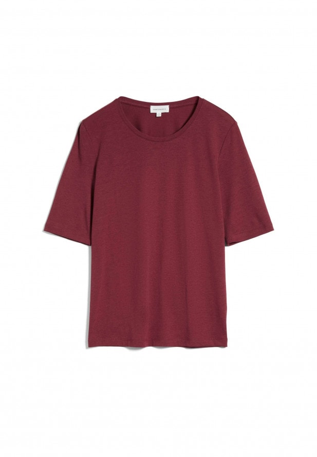 T-shirt ample rouge en tencel et coton bio - JILARAA ruby red