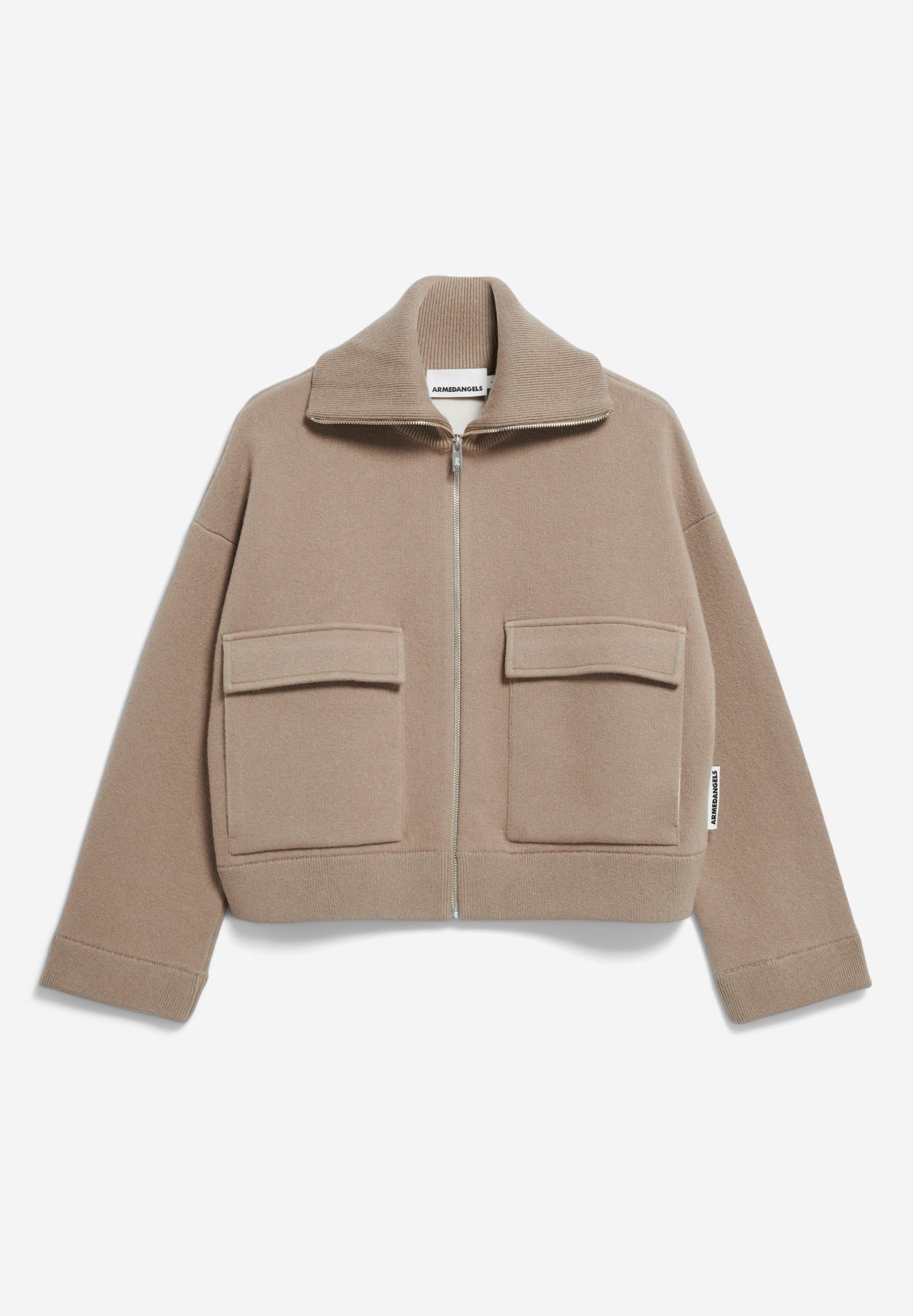 Veste en coton et laine bio | marron "joaniaas - shiitake"