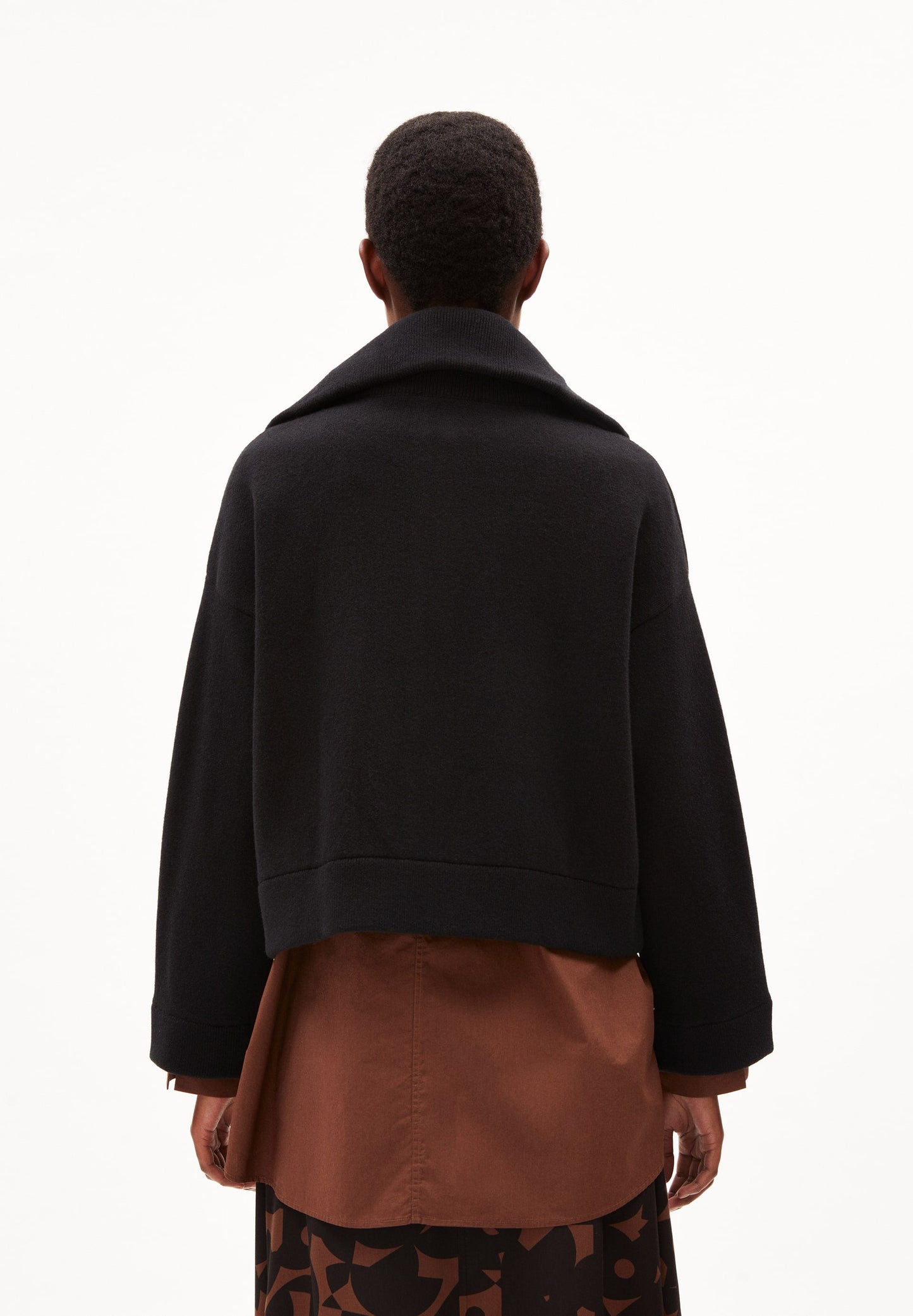 Veste zippée en coton et laine bio | Noir "joannaa black"