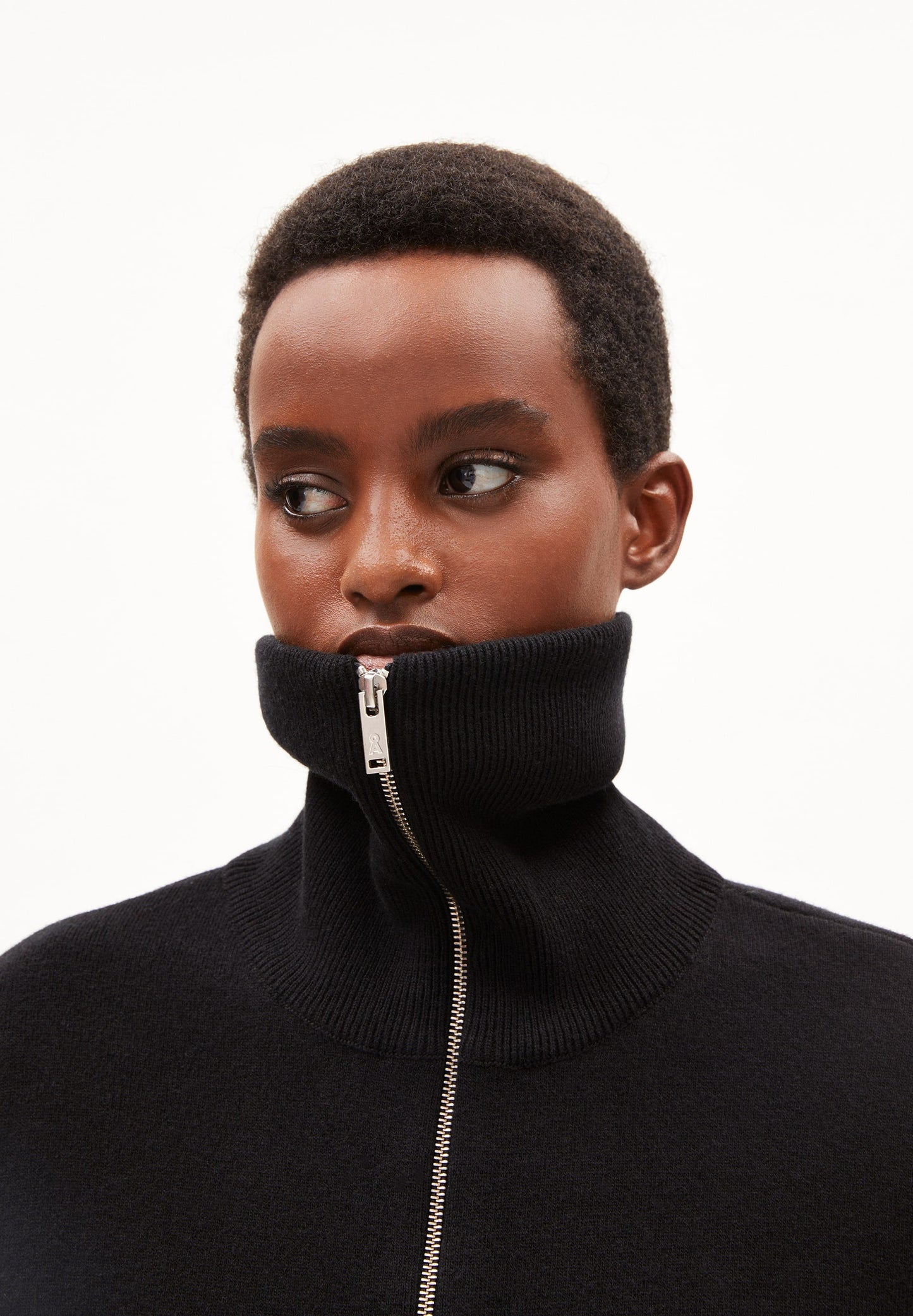Veste zippée en coton et laine bio | Noir "joannaa black"