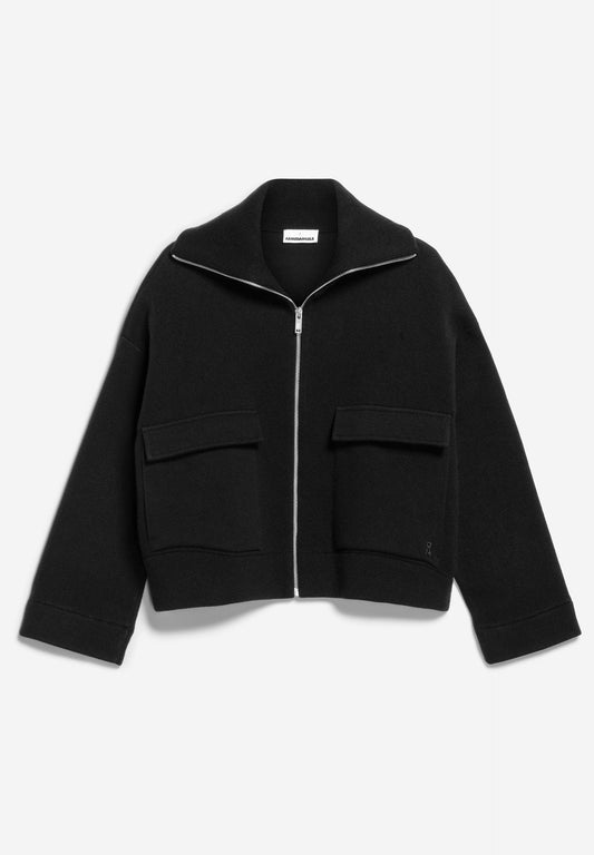 veste en laine bio | noir "JOANIAAS - black"