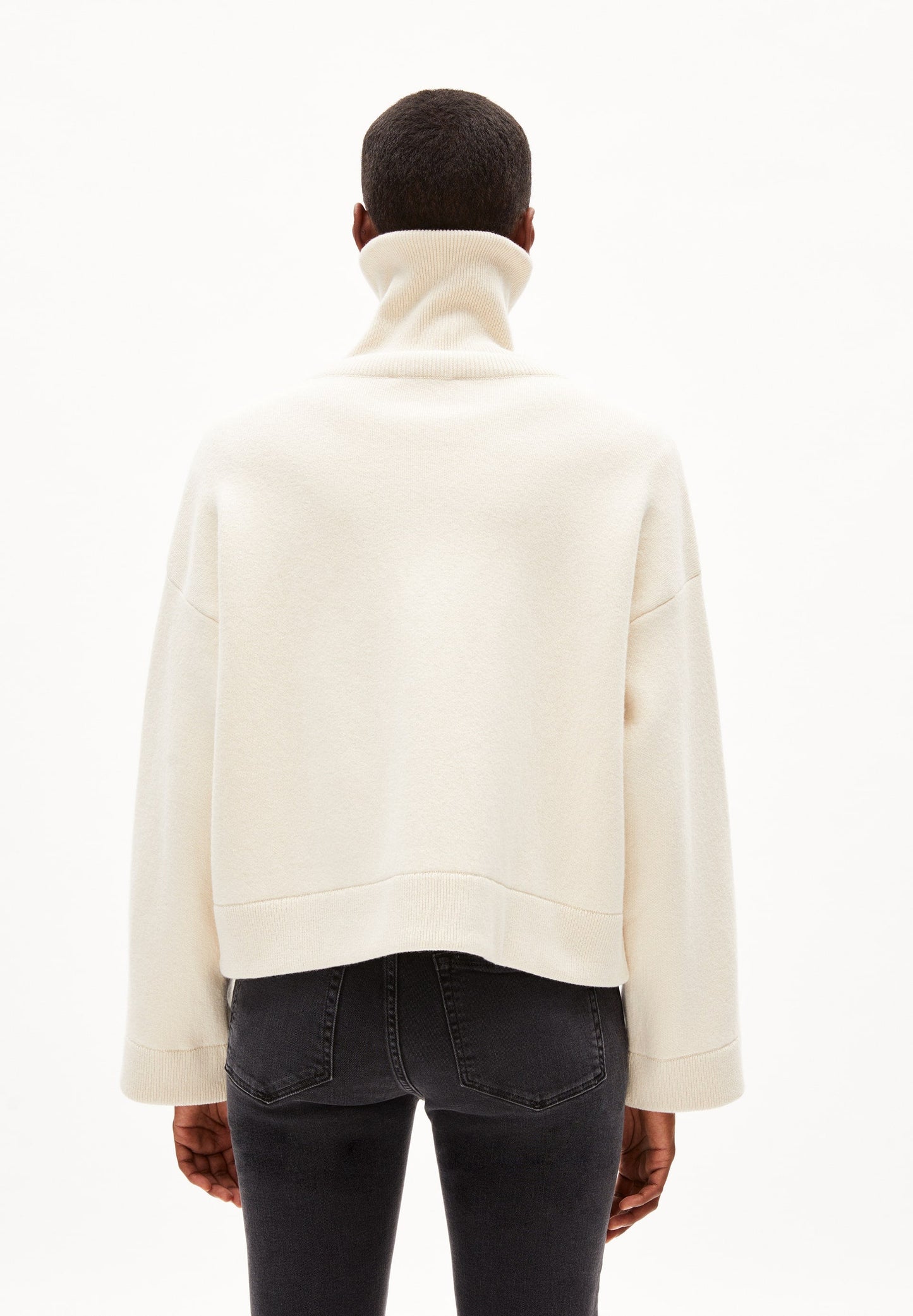 Veste zippée en coton et laine bio | Écru "joannaa oatmilk"
