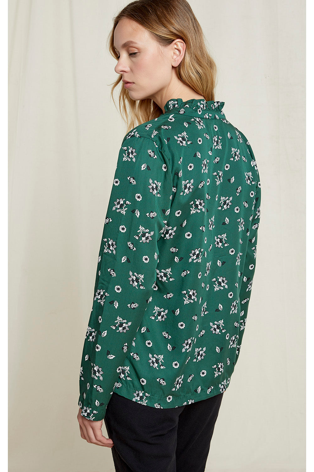 Blouse verte à motifs en tencel - jocelyn