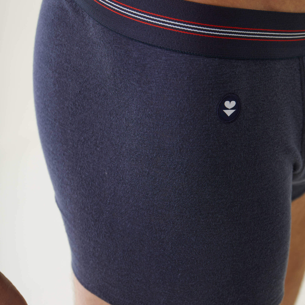 Boxer made in France en lin | marine "johnny marine lsf"