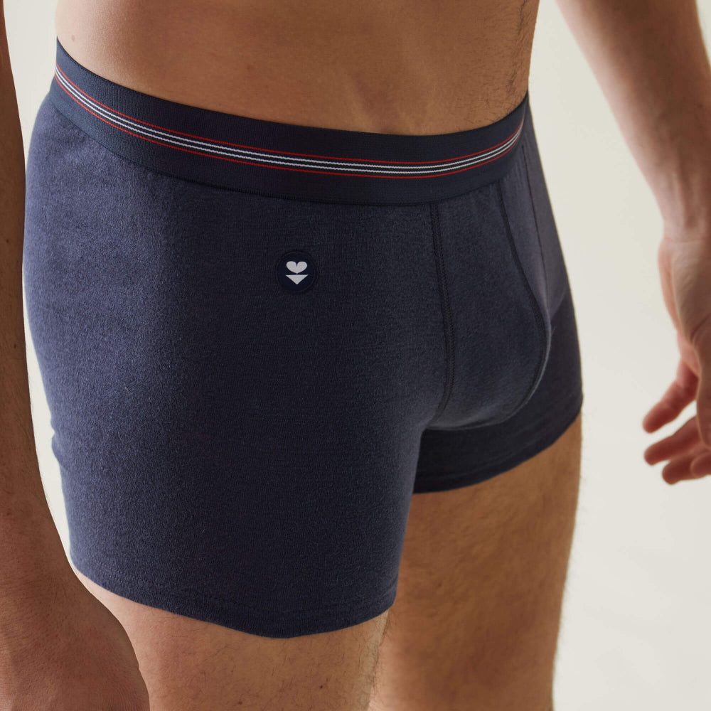 Boxer made in France en lin | marine "johnny marine lsf"