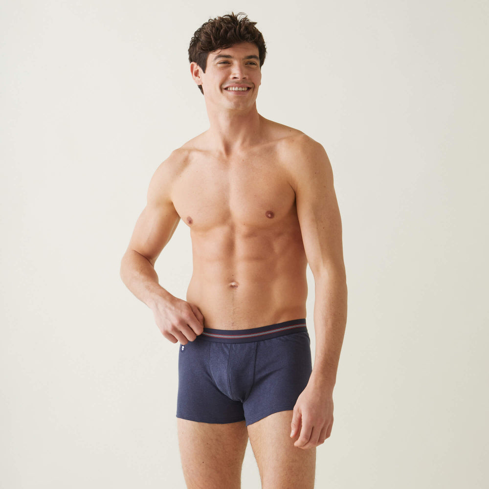 Boxer made in France en lin | marine "johnny marine lsf"