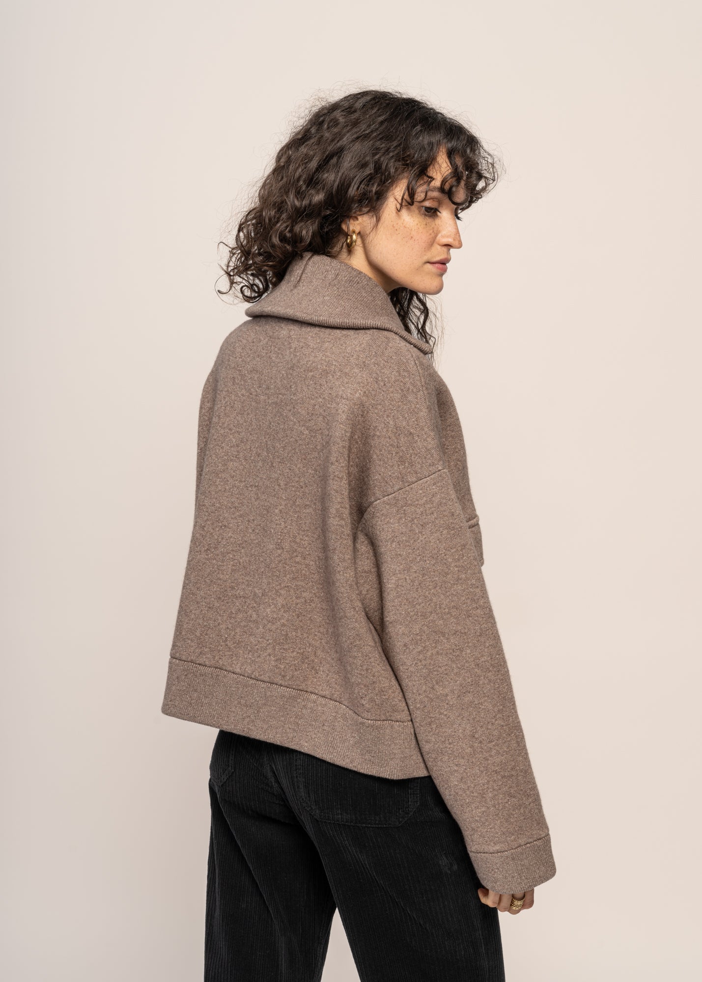 Veste en laine bio | marron "JOANIAAS - cinnamon dust melange"