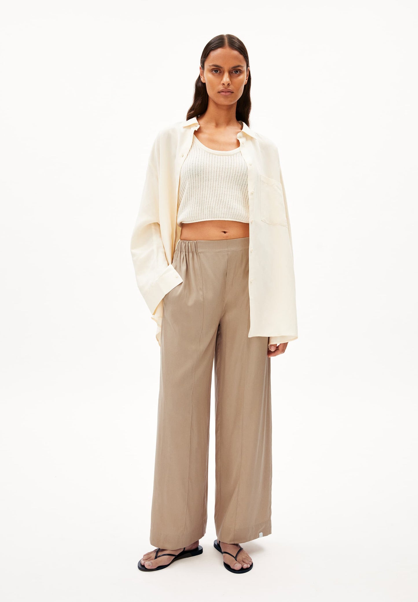 Pantalon ample en tencel et ecovero | Marron "jonvaalie cinnamon dust"