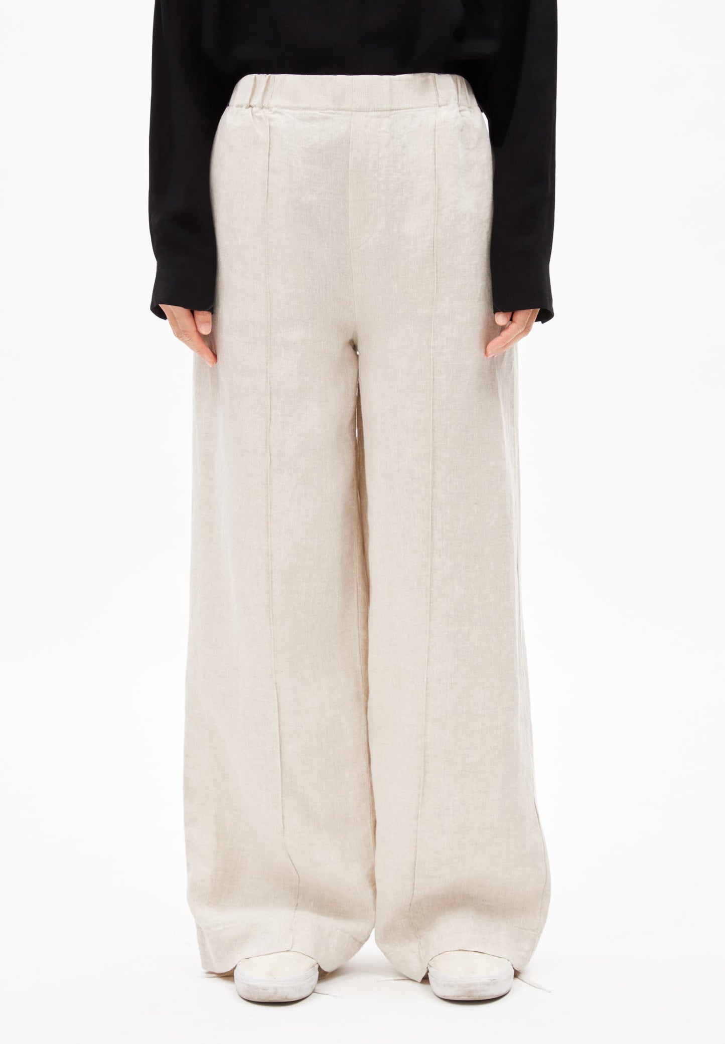 Pantalon ample en lin | beige "Jonvaalie pure lino - undyed"