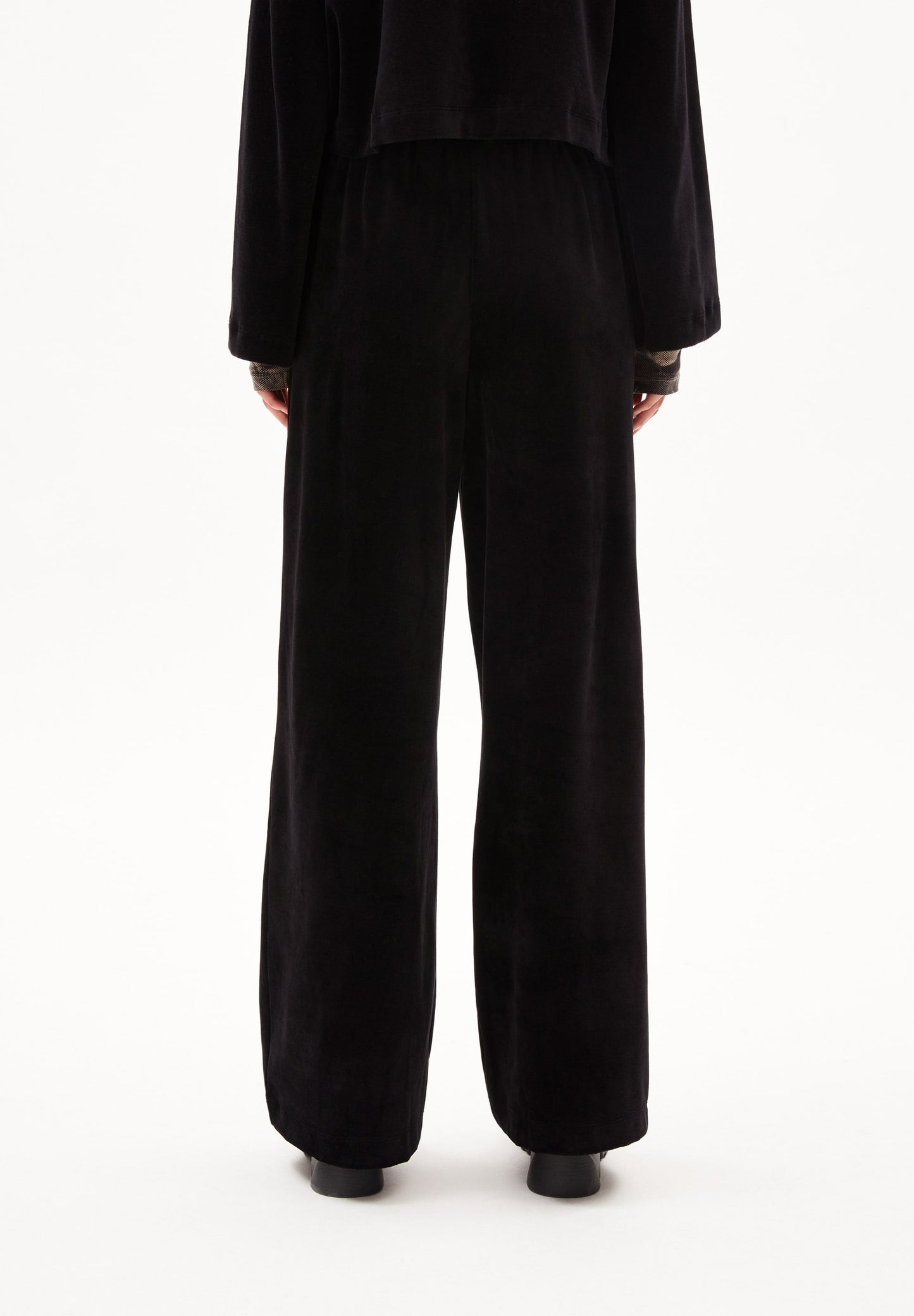 Pantalon ample en velours de coton bio | noir "juanaa velvet - black"