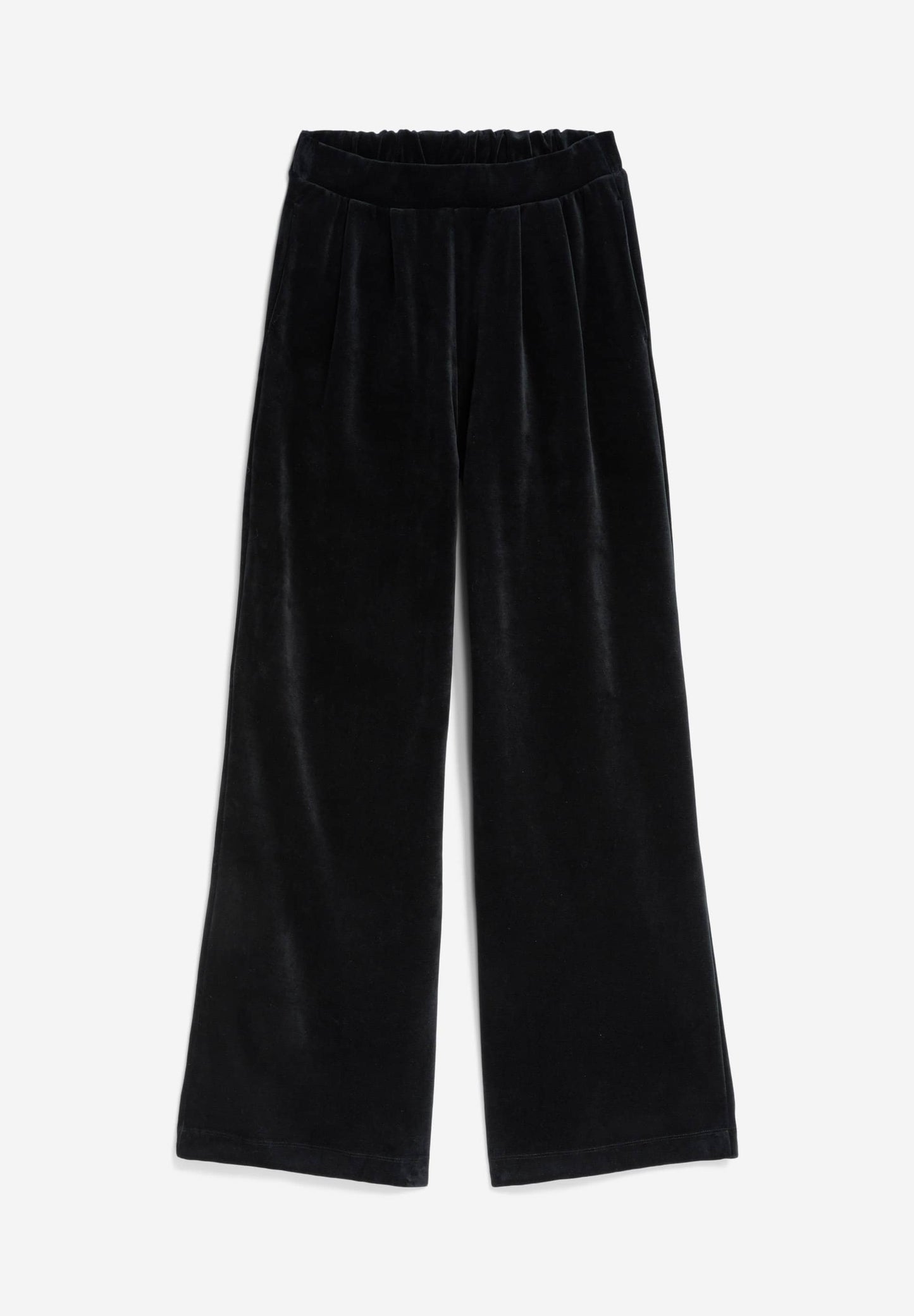 Pantalon ample en velours de coton bio | noir "juanaa velvet - black"