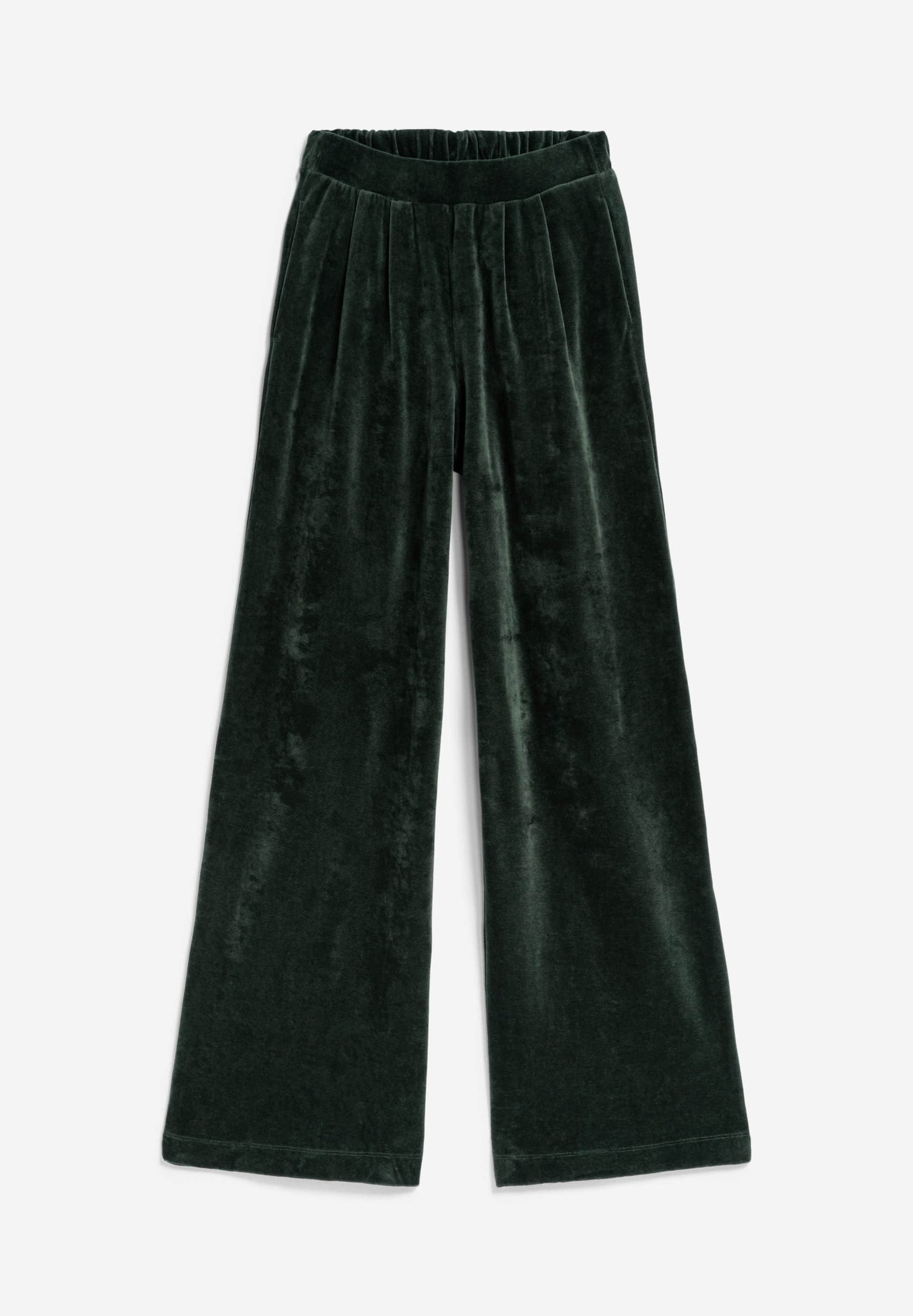 Pantalon ample en velours de coton bio | vert "juanaa velvet carbon green"
