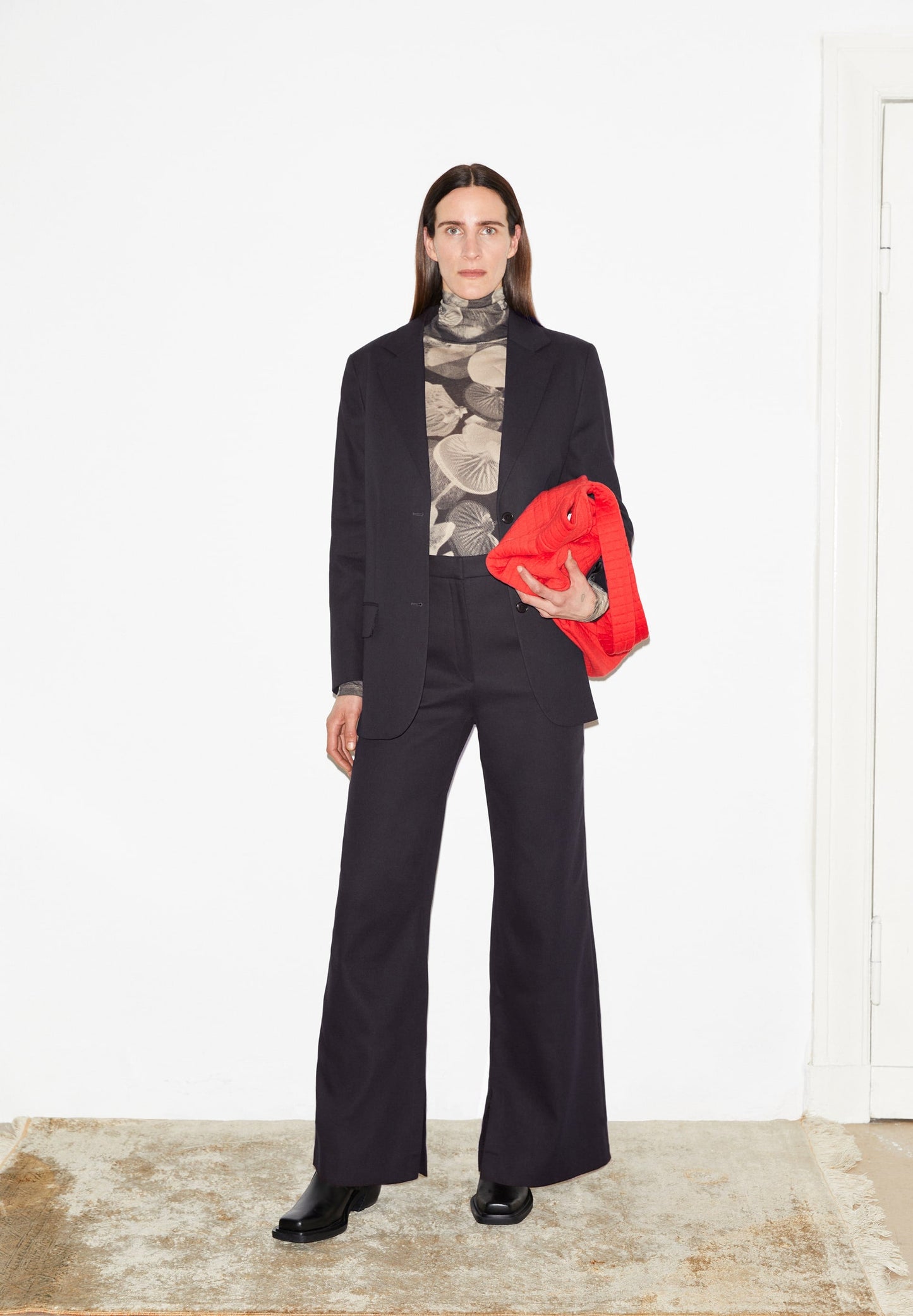 Pantalon de tailleur en coton bio | Marron foncé "jumaa cool ash"