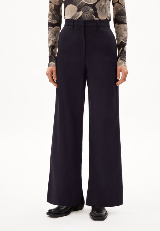 Pantalon de tailleur en coton bio | Marron foncé "jumaa cool ash"