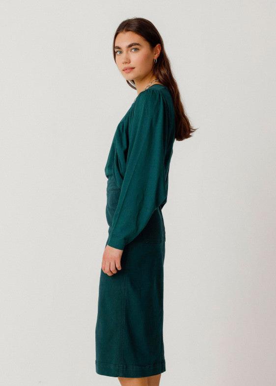 Jupe en coton bio | vert "falda dota dark green"