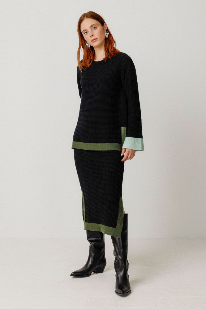 Jupe en coton biologique | noir "falda gilda black"