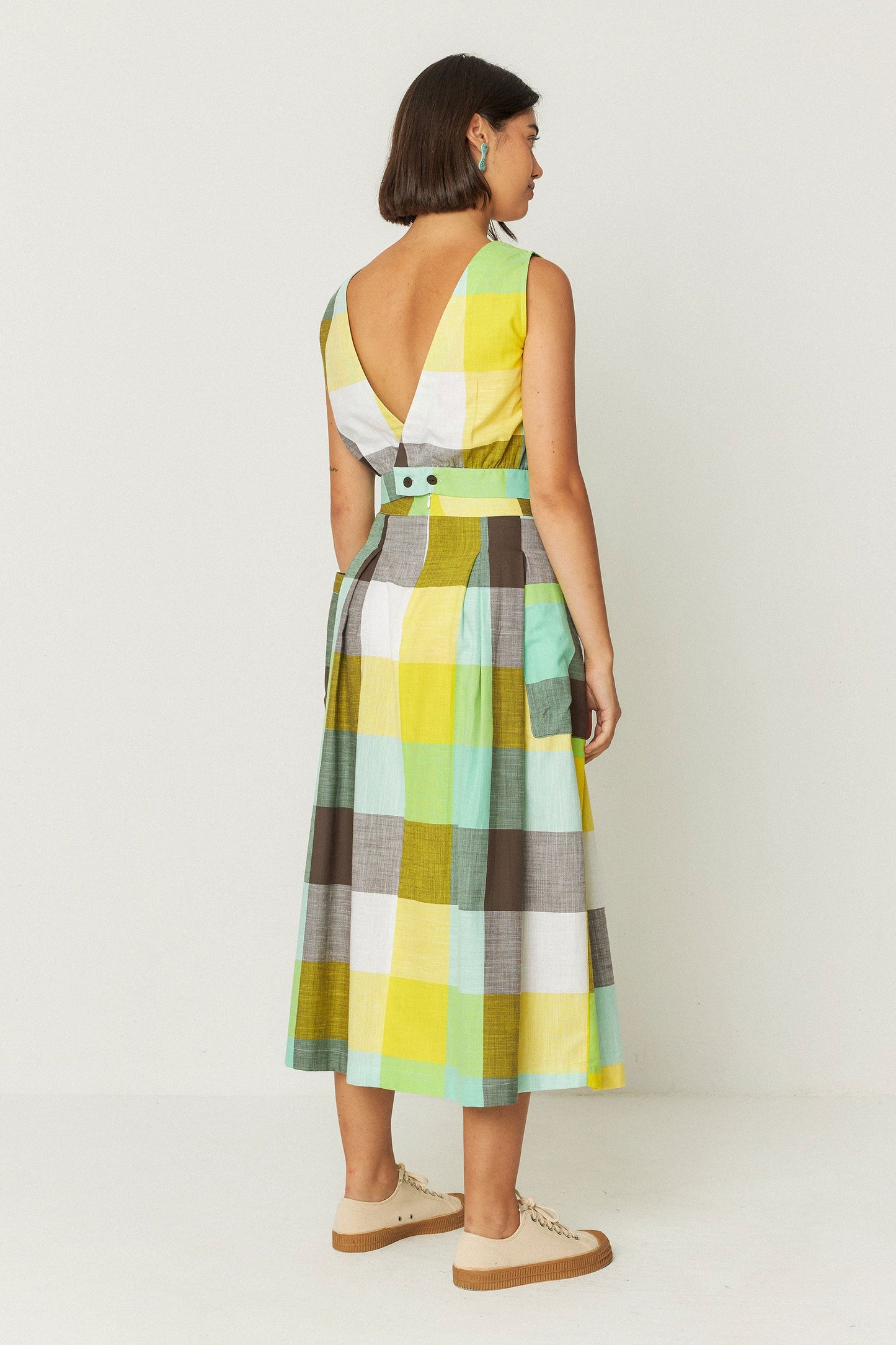Jupe midi à carreaux en coton bio | multicolore "irama-gots skirt - checks"