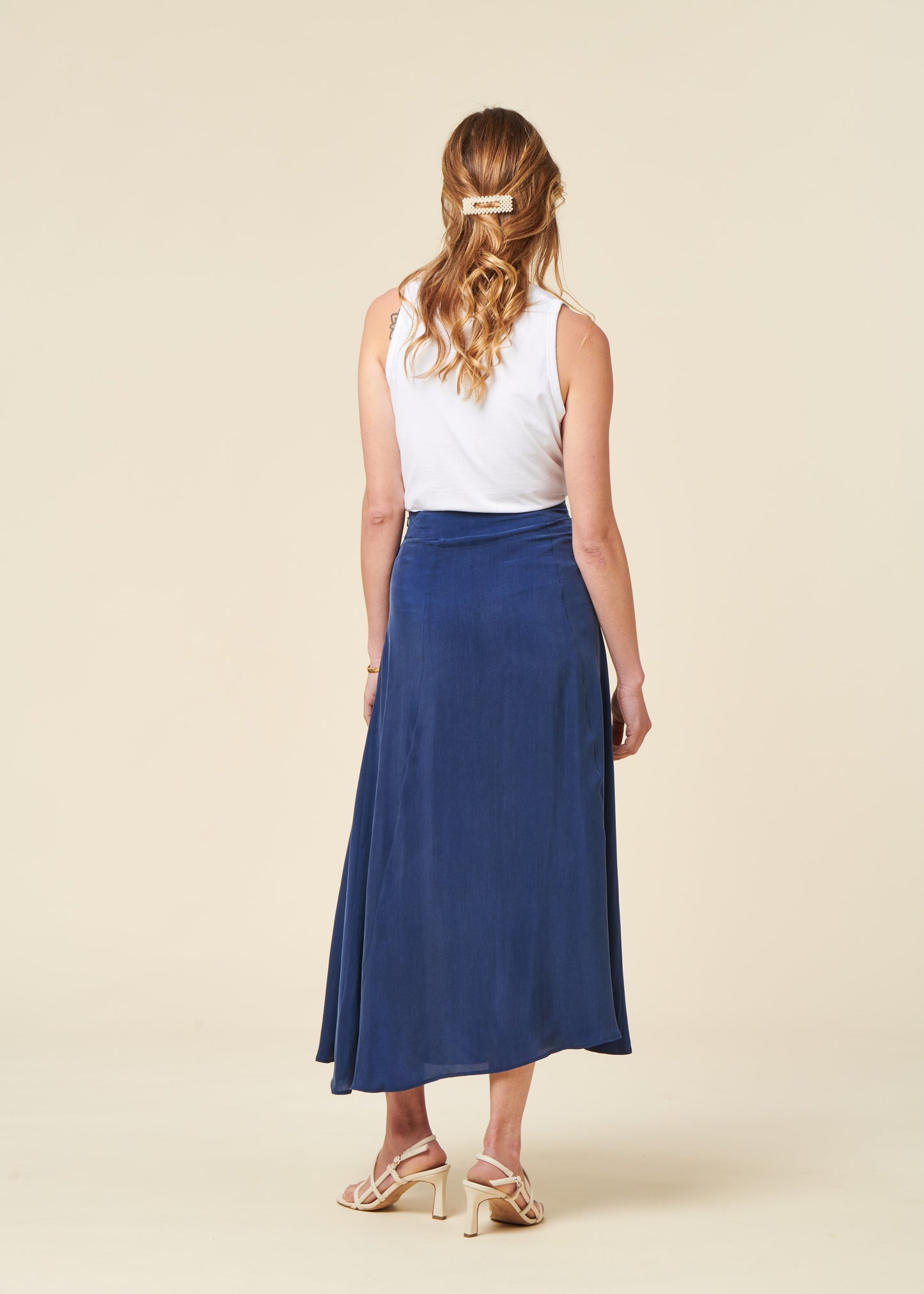 Jupe longue en ecovero | bleu "Cobalt tora skirt - blue"