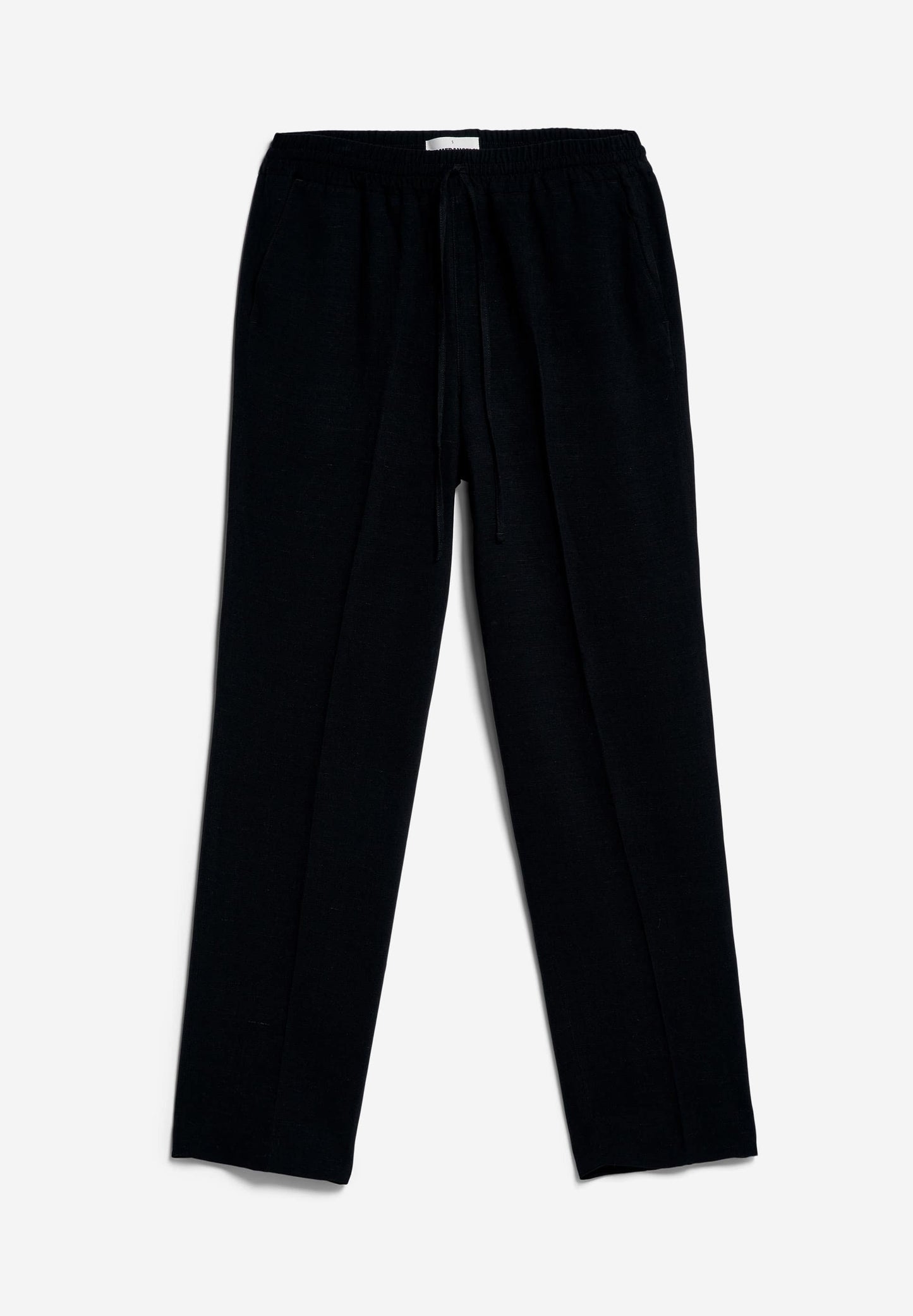 Pantalon droit en ecovero et lin | noir "kaadia tapered lino - black"