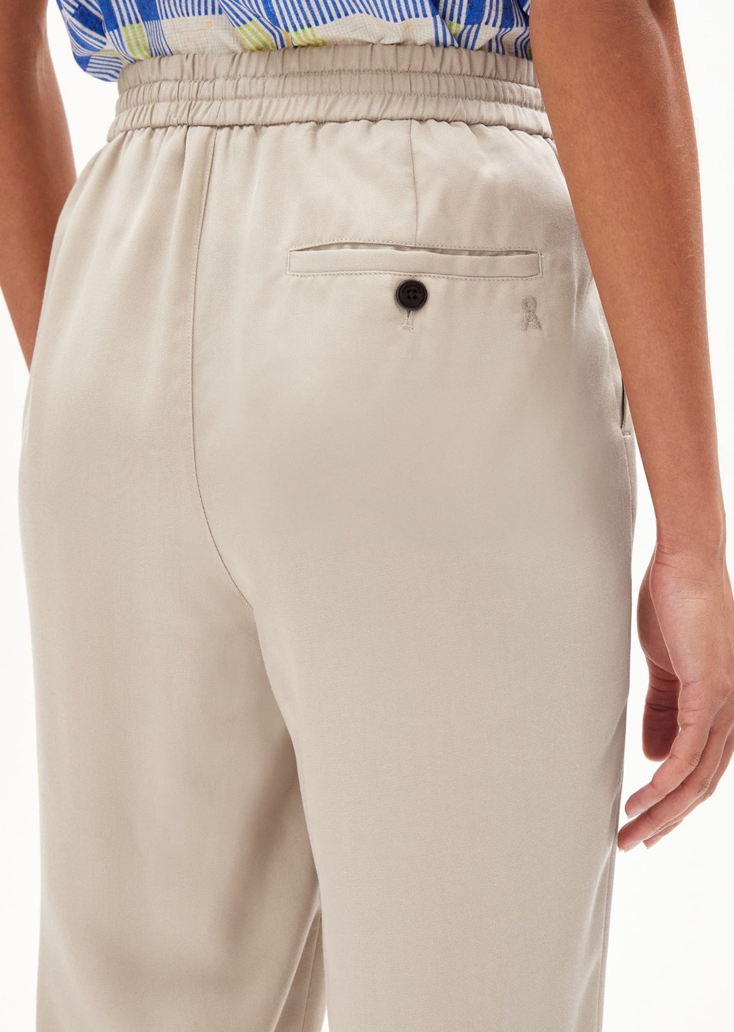 Pantalon droit en tencel refibra | beige "kaadia tapered sand stone"