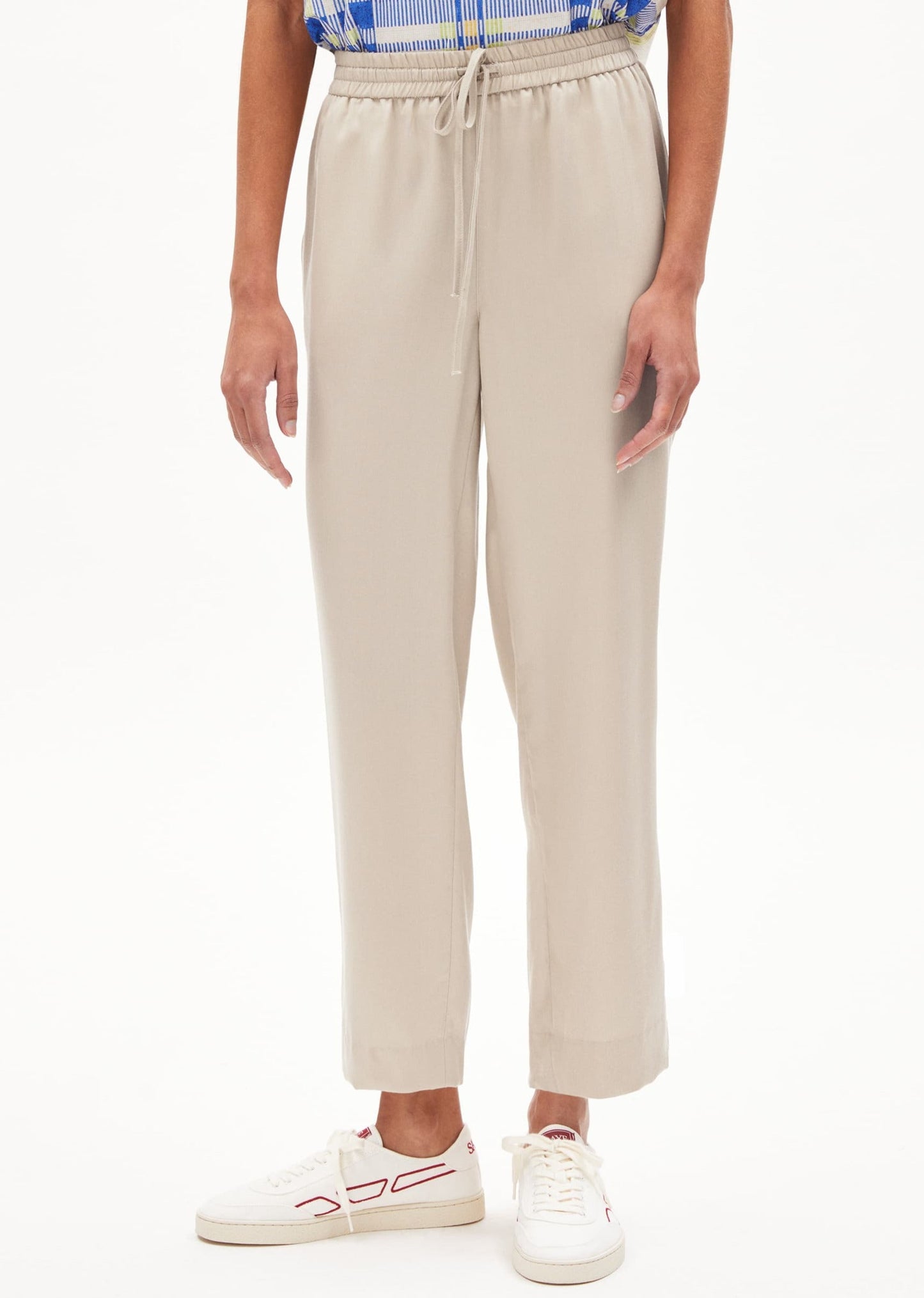 Pantalon droit en tencel refibra | beige "kaadia tapered sand stone"